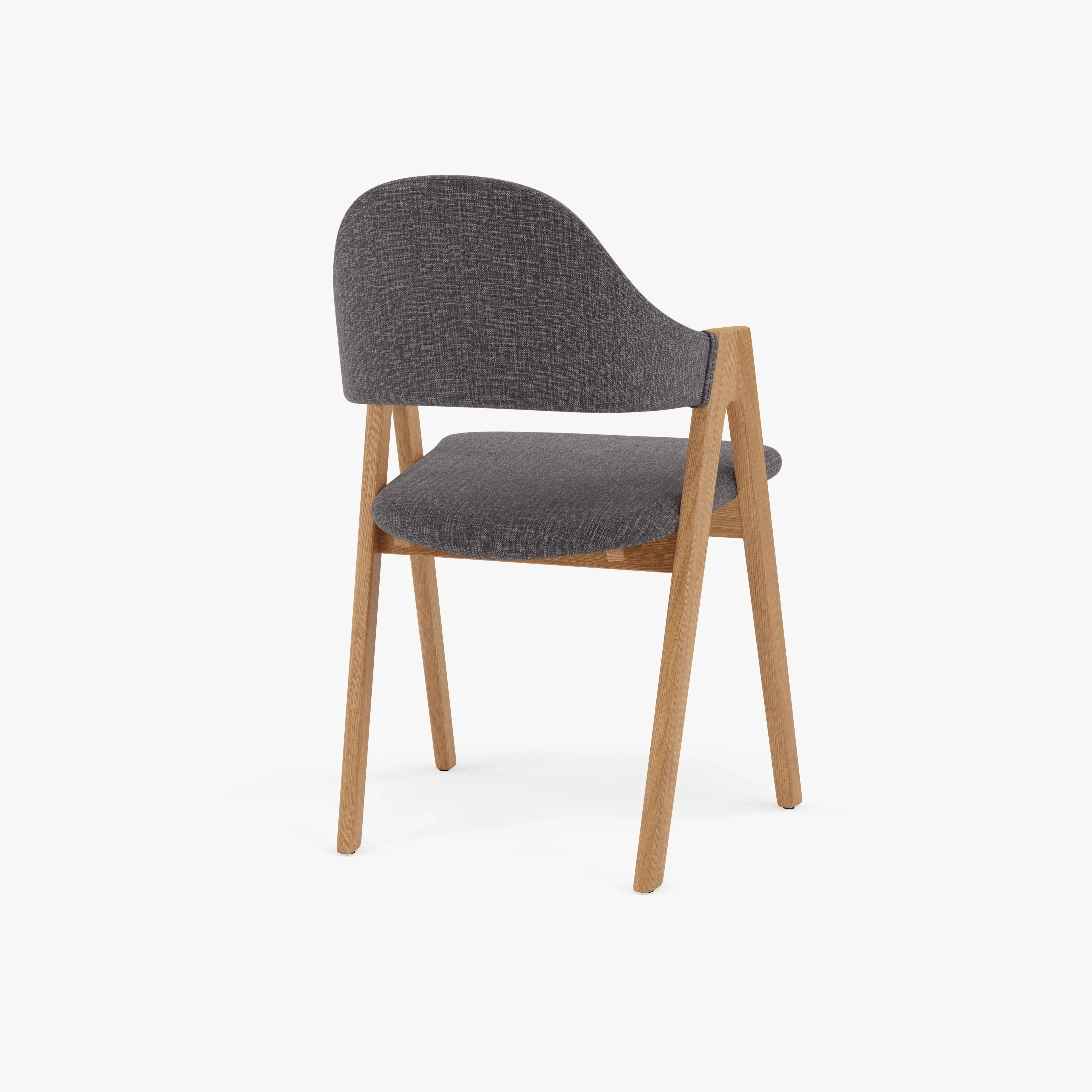 Nestor Dining Chair Light Gray Fabric Solid American Oak