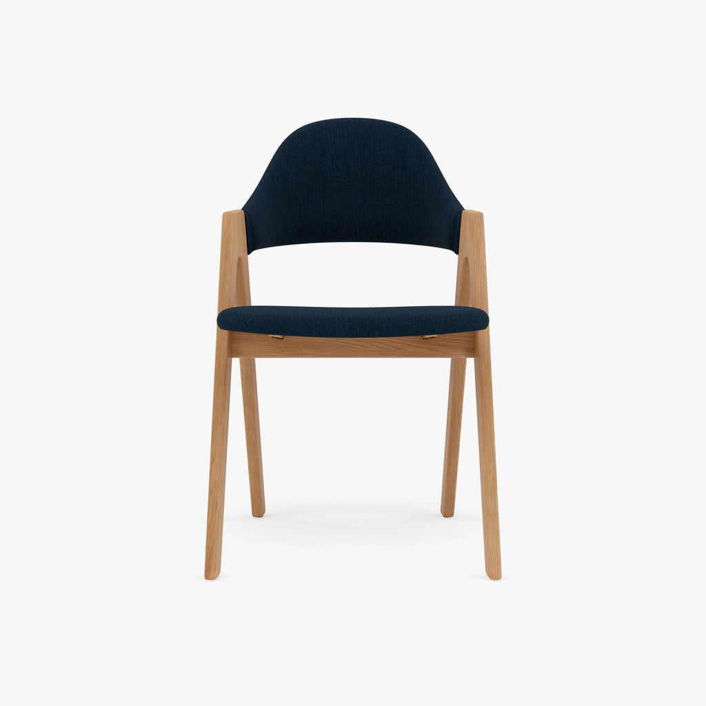 Nestor Dining Chair Midnight Blue Fabric Solid American Oak
