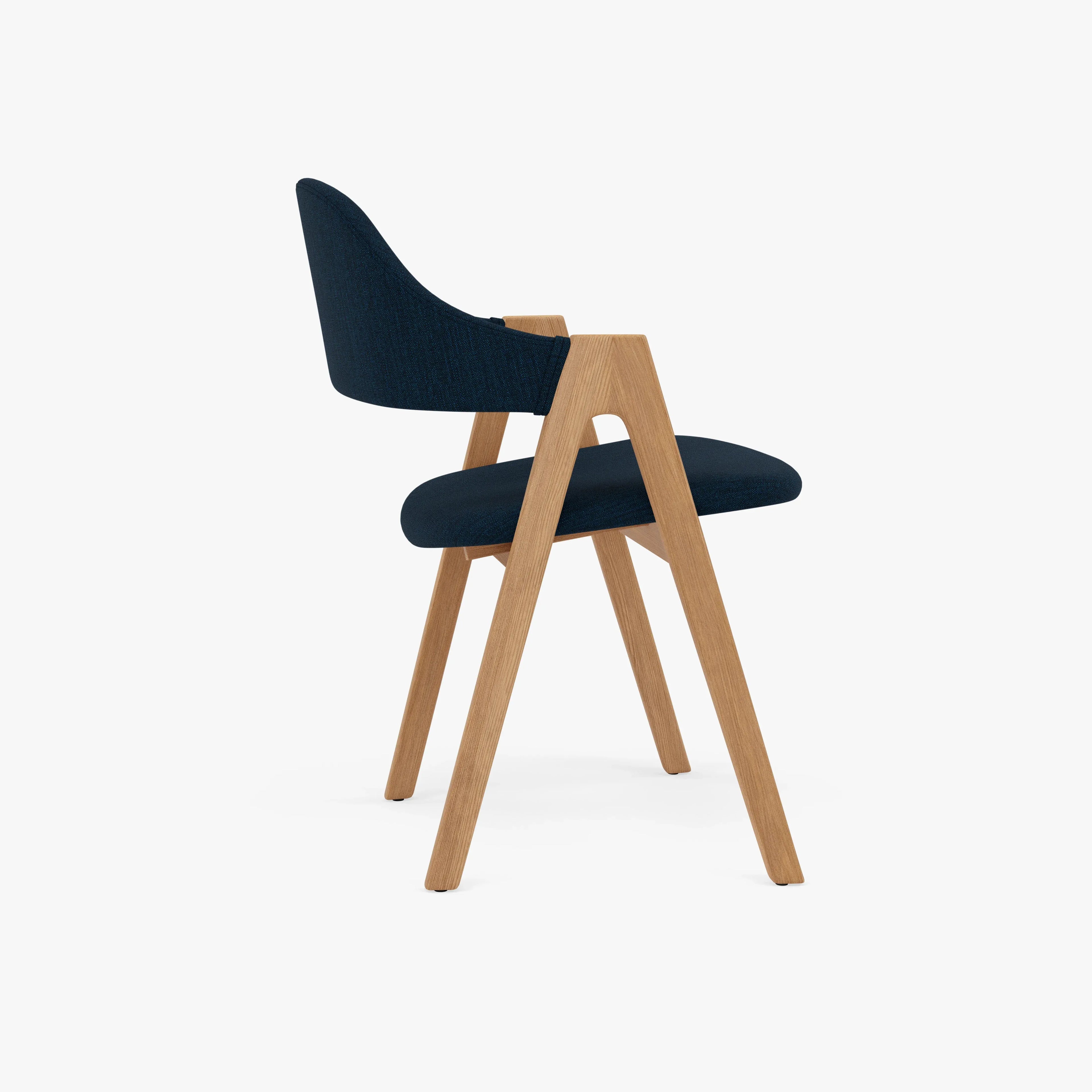 Nestor Dining Chair Midnight Blue Fabric Solid American Oak
