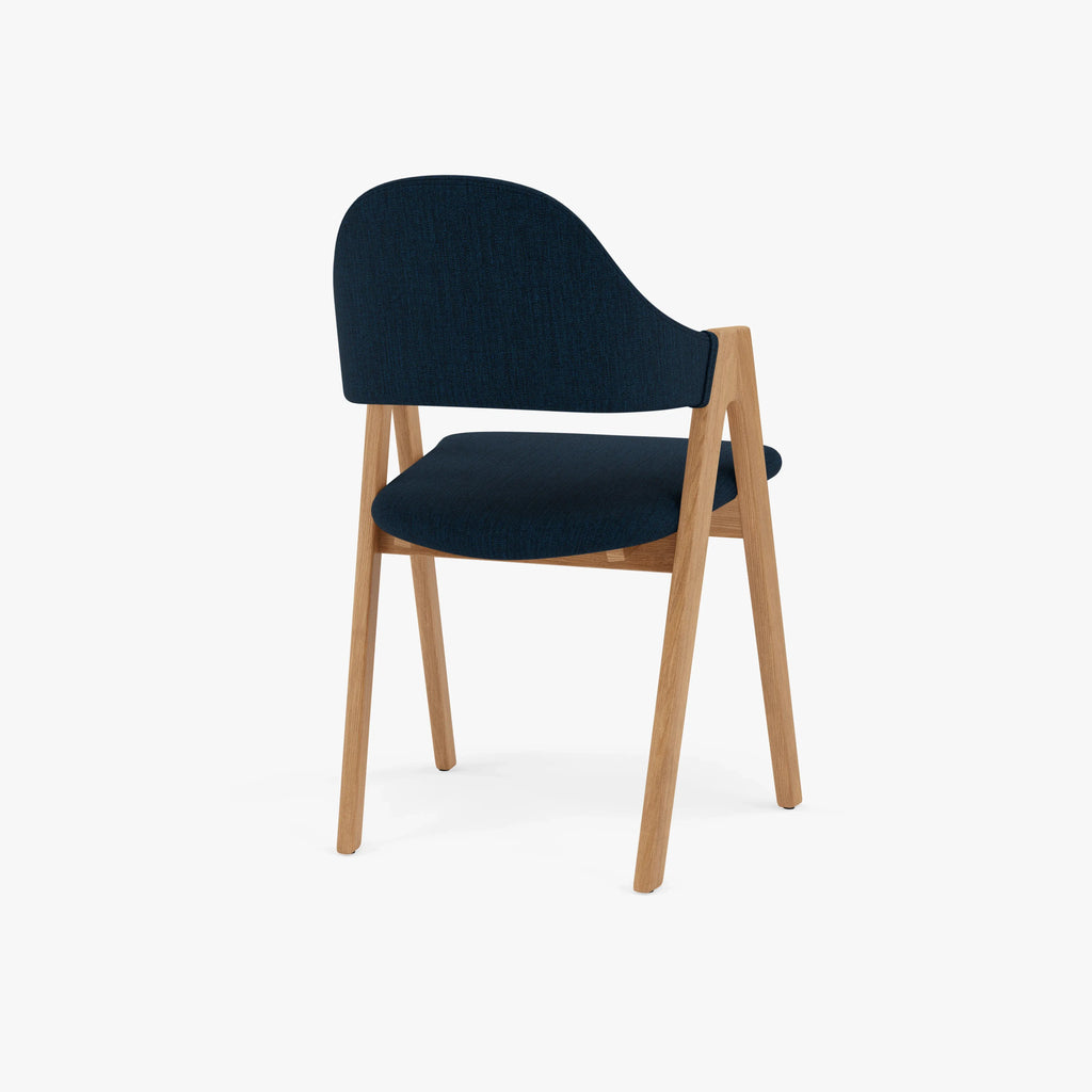 Nestor Dining Chair Midnight Blue Fabric Solid American Oak