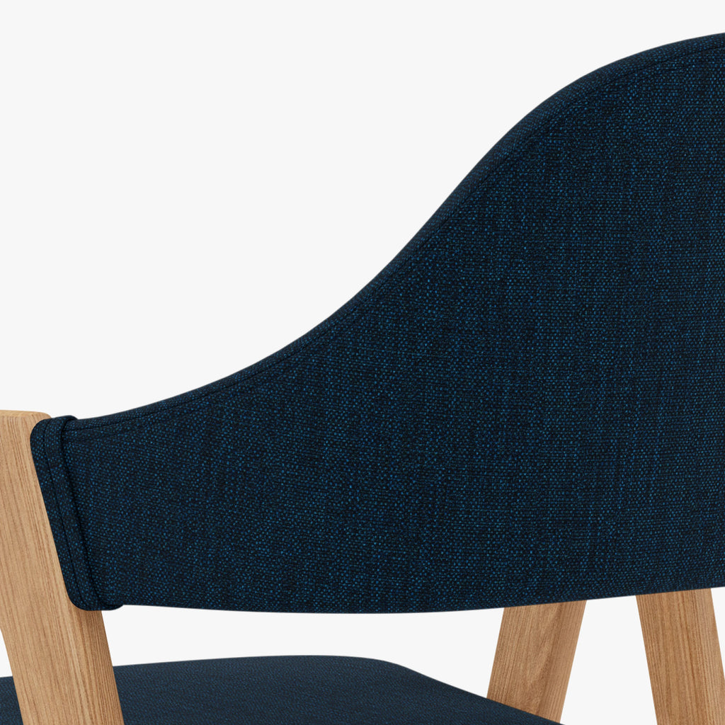 Nestor Dining Chair Midnight Blue Fabric Solid American Oak