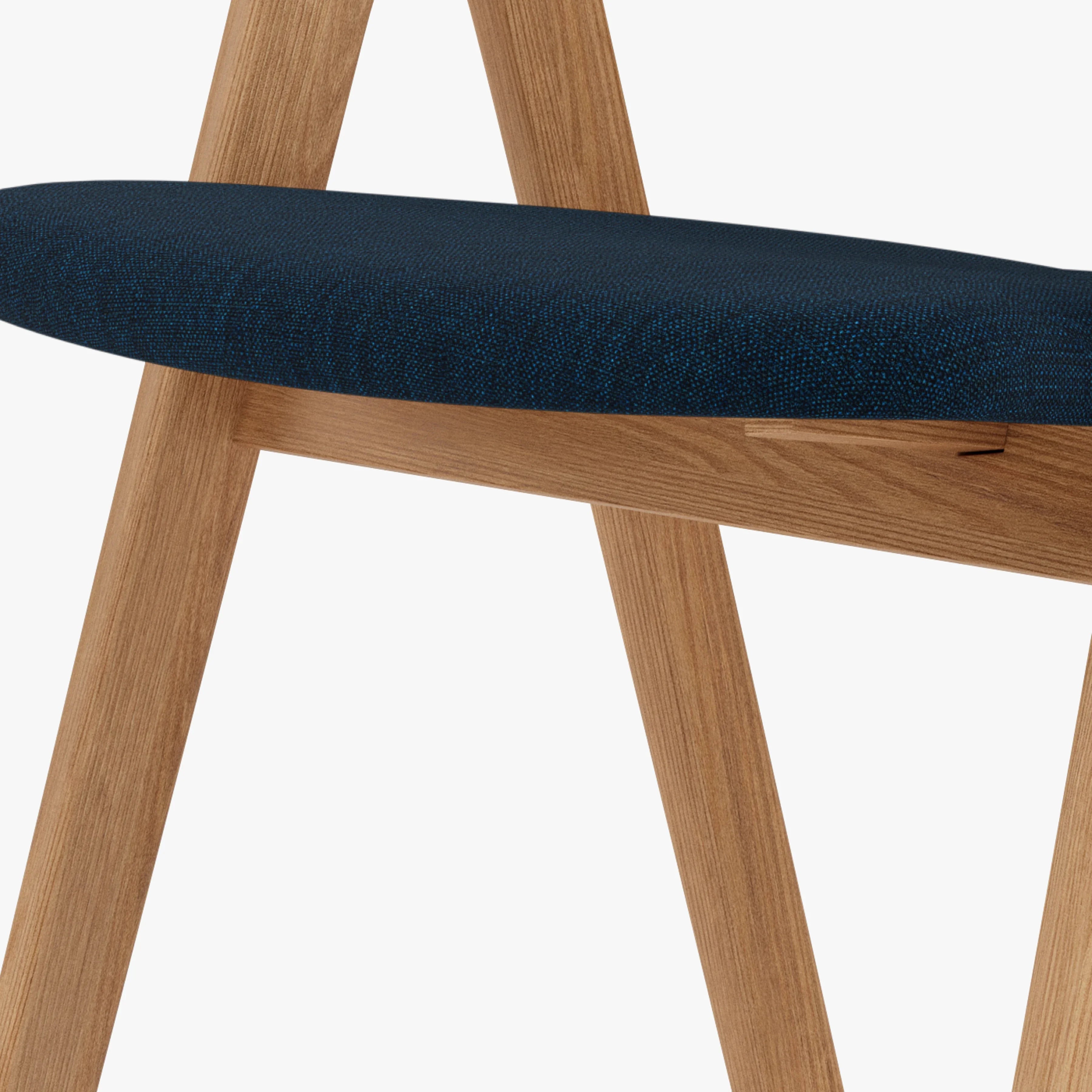Nestor Dining Chair Midnight Blue Fabric Solid American Oak
