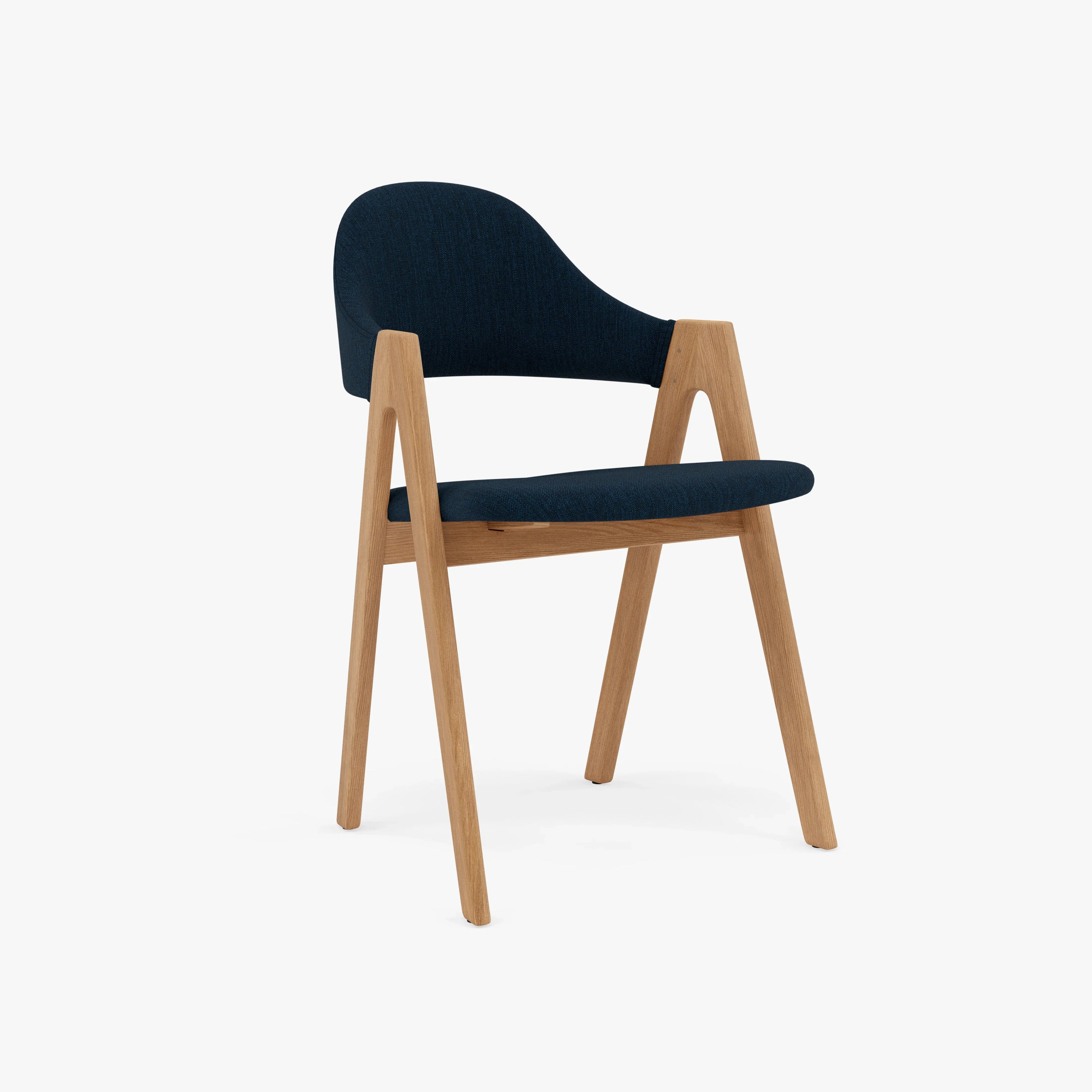 Nestor Dining Chair Midnight Blue Fabric Solid American Oak