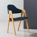 Nestor Dining Chair Midnight Blue Fabric Solid American Oak