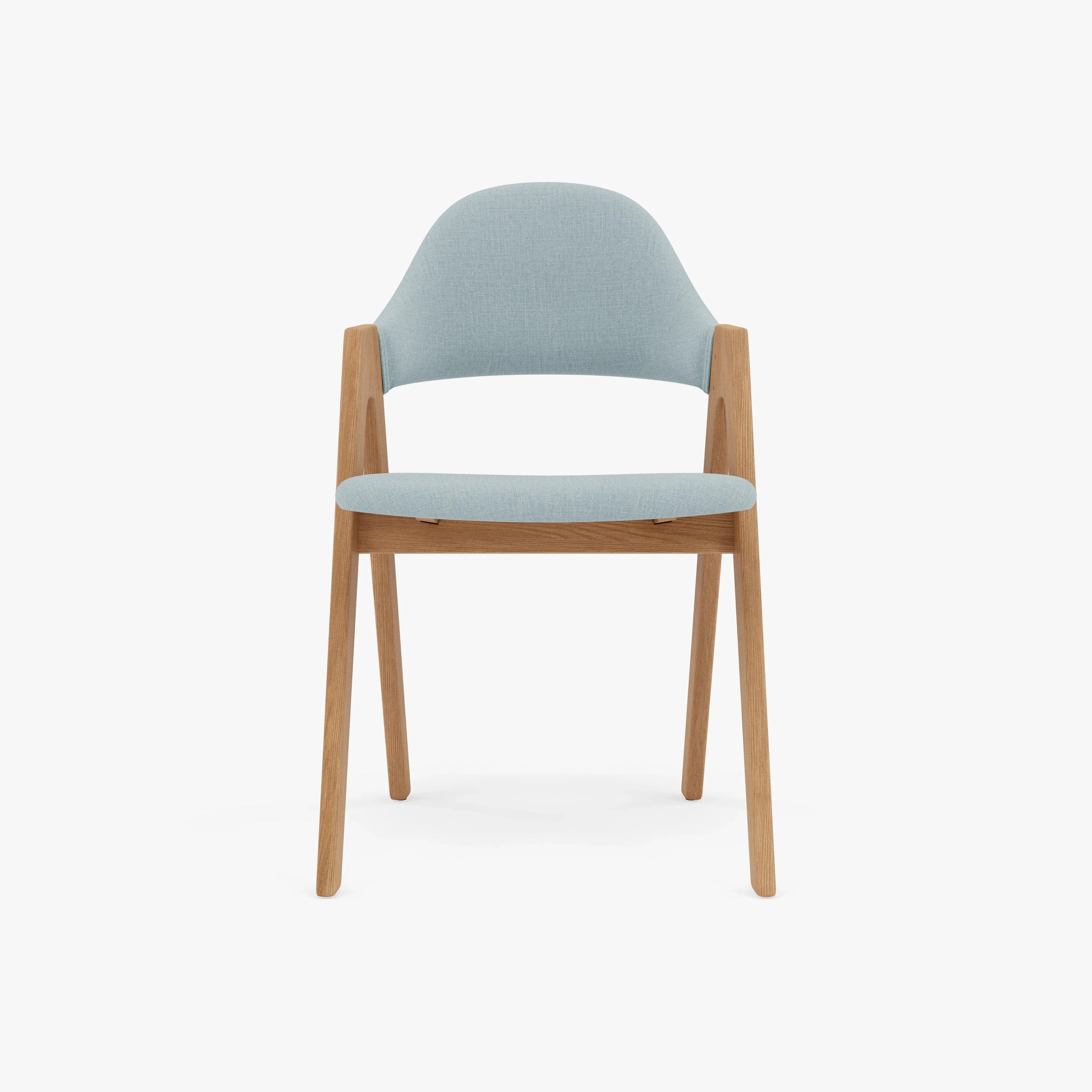 Nestor Dining Chair Pale Blue Fabric Solid American Oak