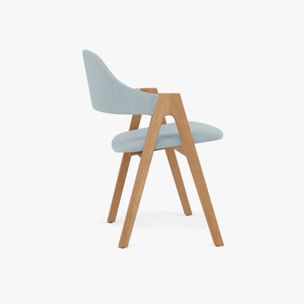 Nestor Dining Chair Pale Blue Fabric Solid American Oak