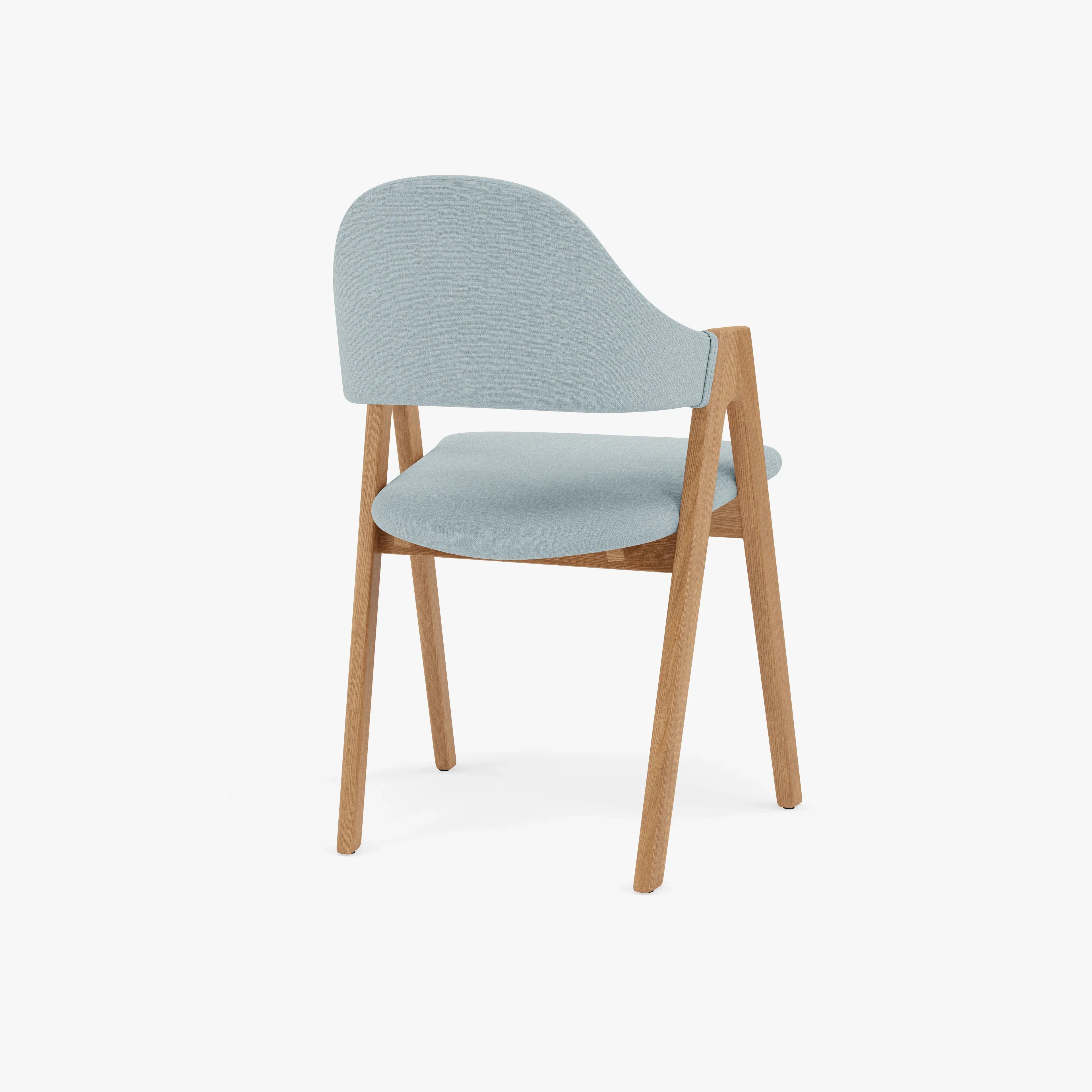 Nestor Dining Chair Pale Blue Fabric Solid American Oak