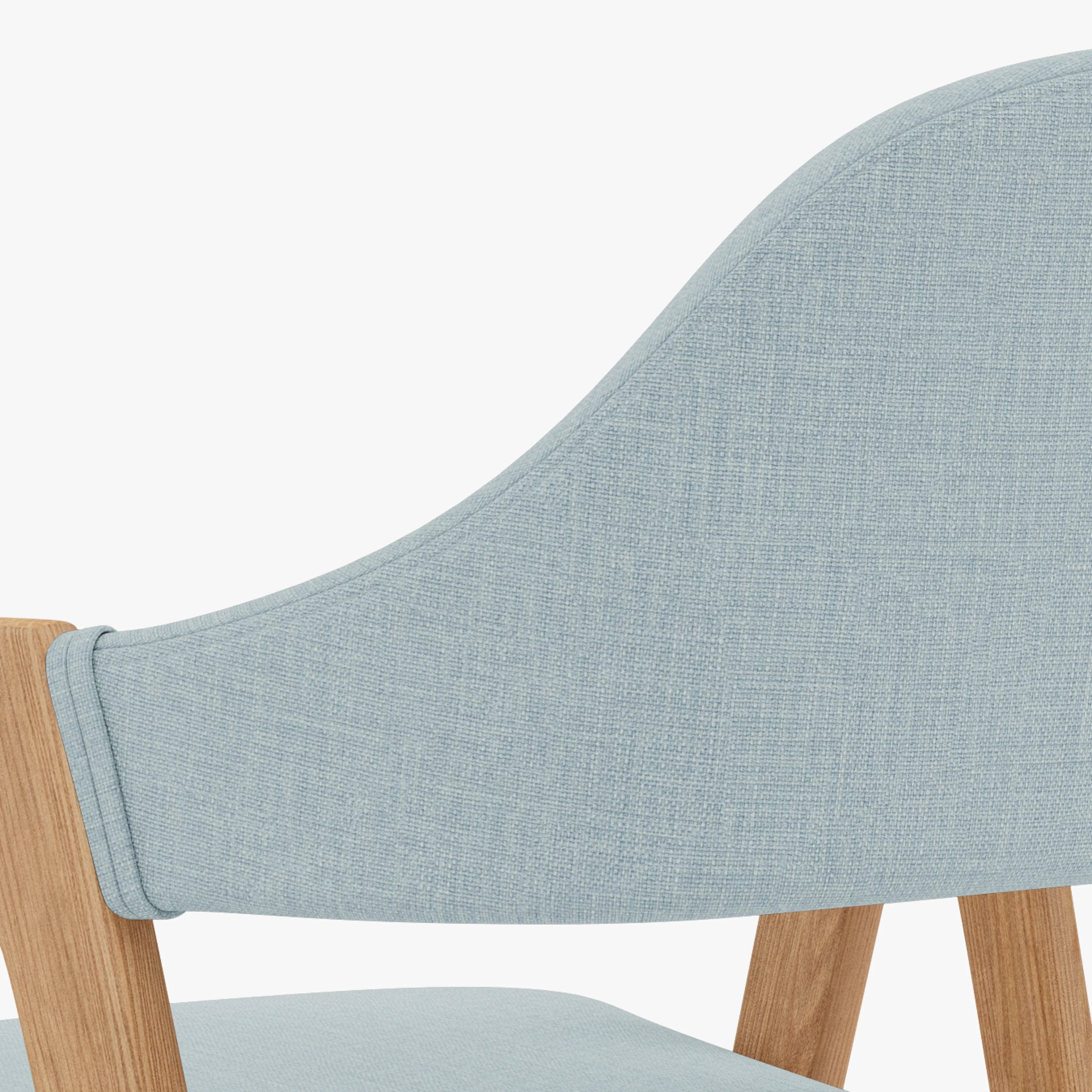 Nestor Dining Chair Pale Blue Fabric Solid American Oak