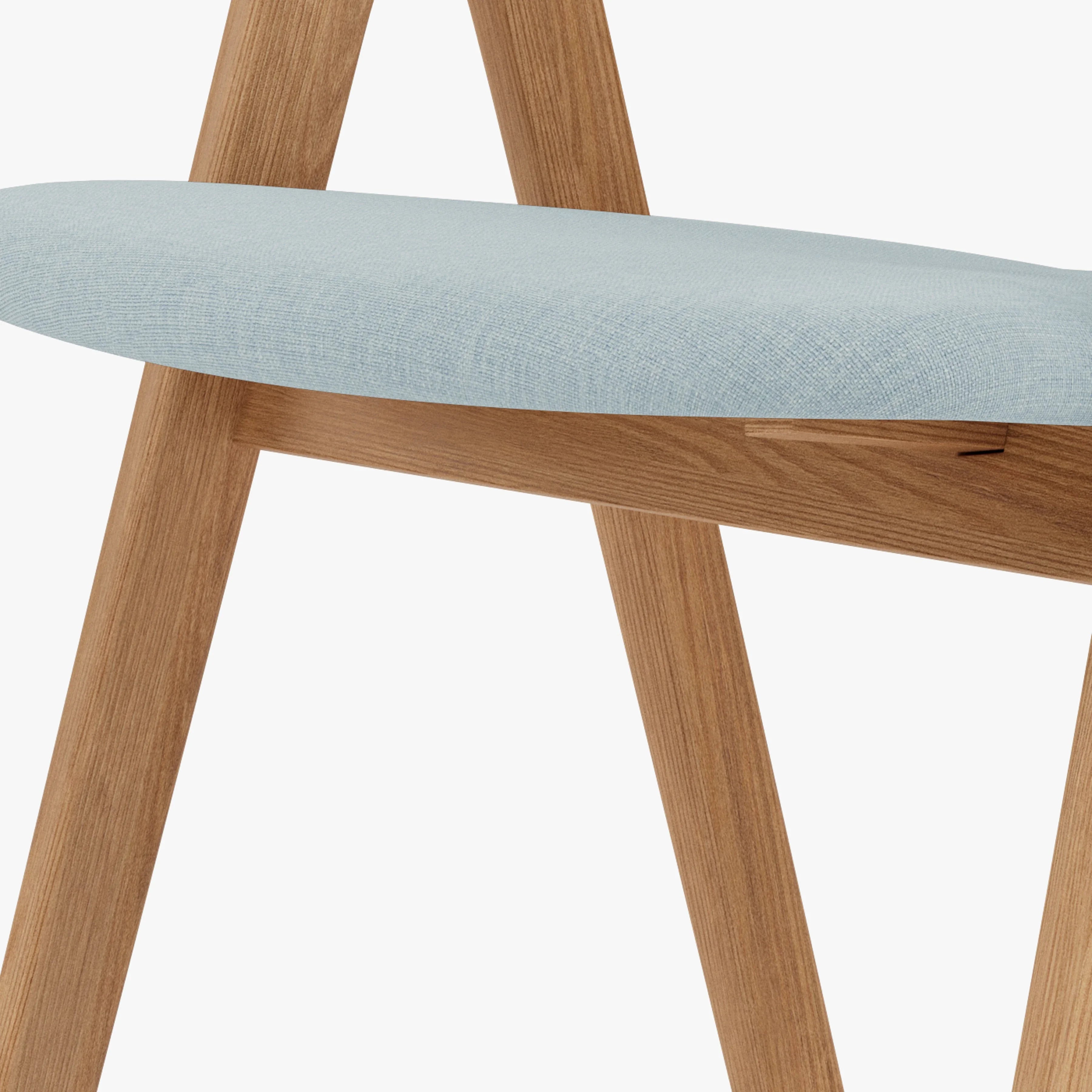 Nestor Dining Chair Pale Blue Fabric Solid American Oak