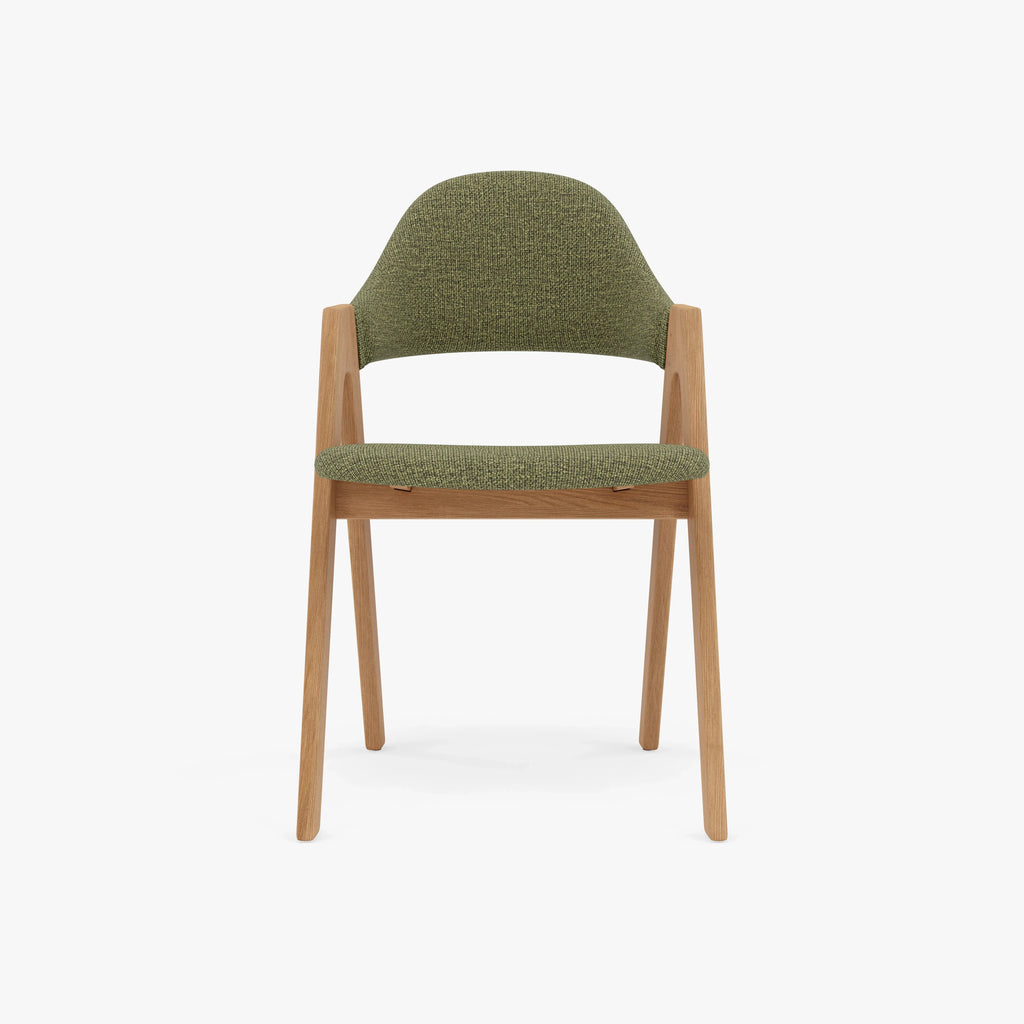Nestor Dining Chair Sage Green Fabric Solid American Oak