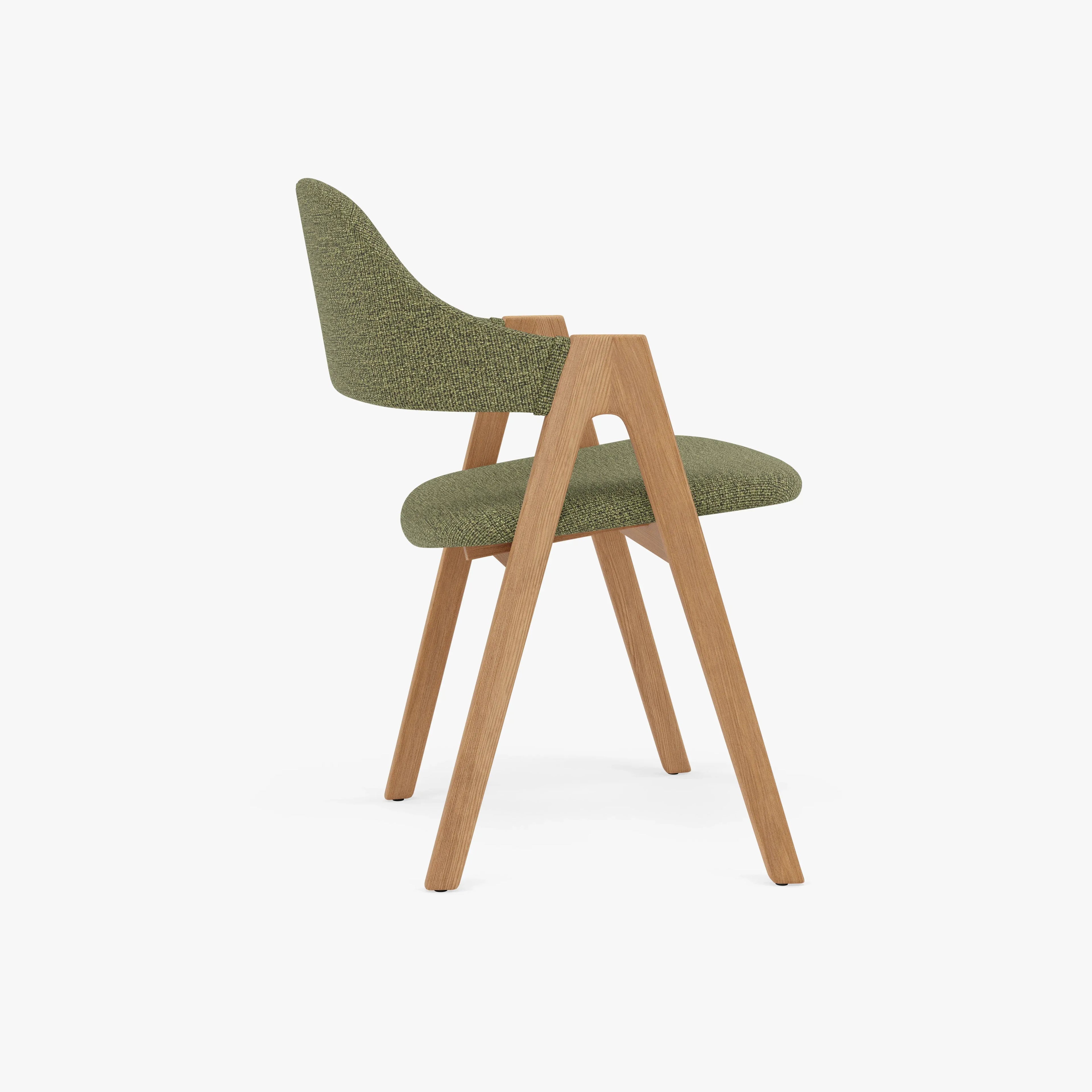 Nestor Dining Chair Sage Green Fabric Solid American Oak
