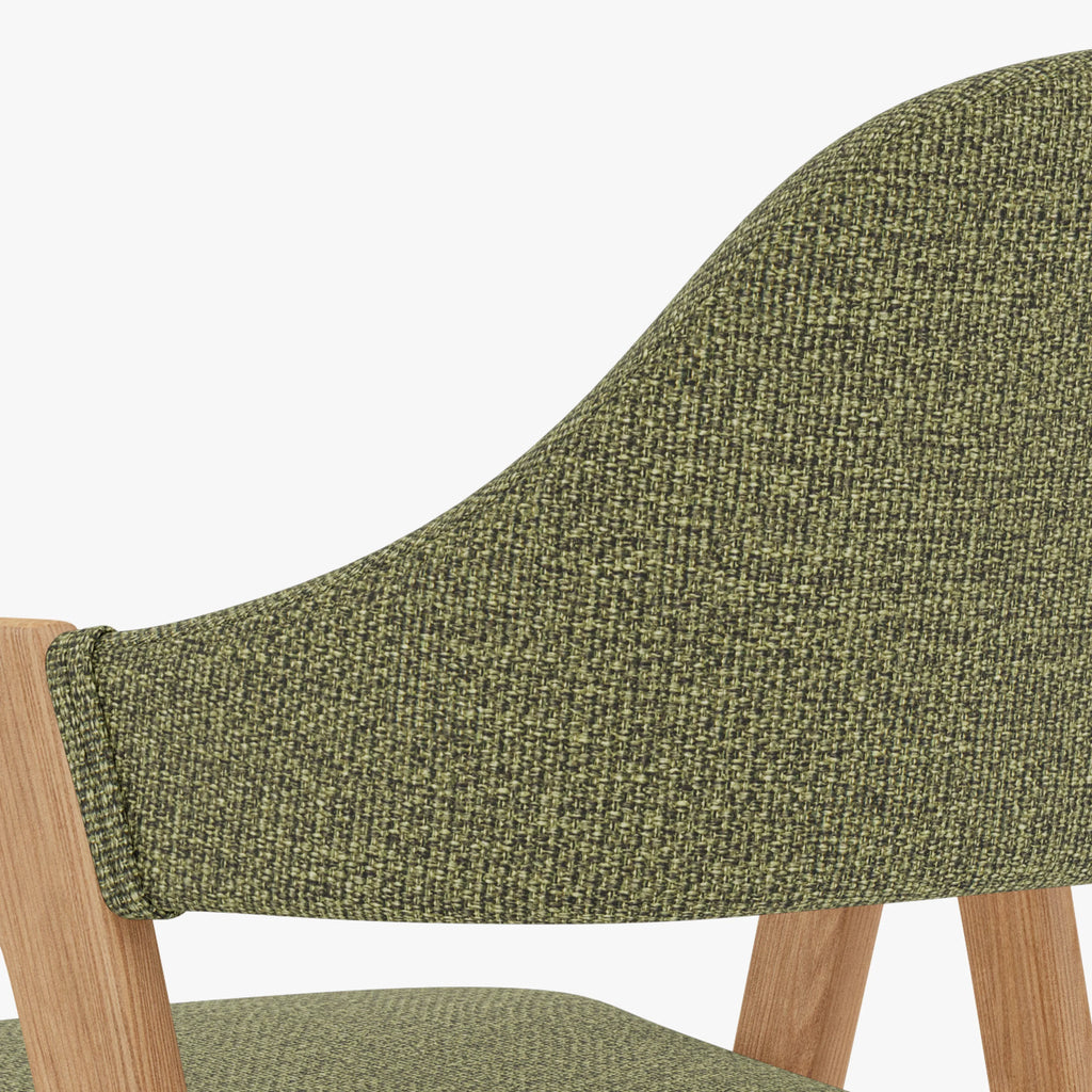 Nestor Dining Chair Sage Green Fabric Solid American Oak