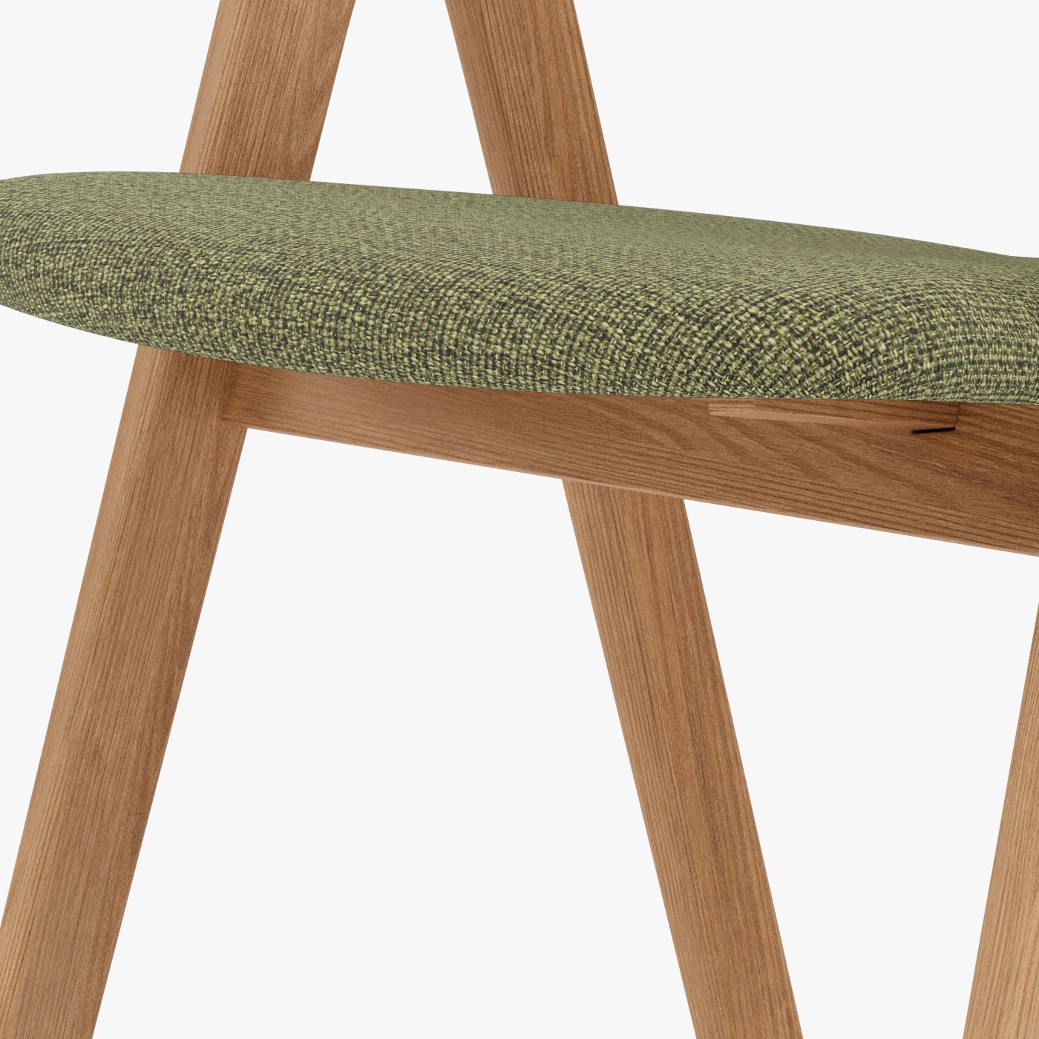 Nestor Dining Chair Sage Green Fabric Solid American Oak