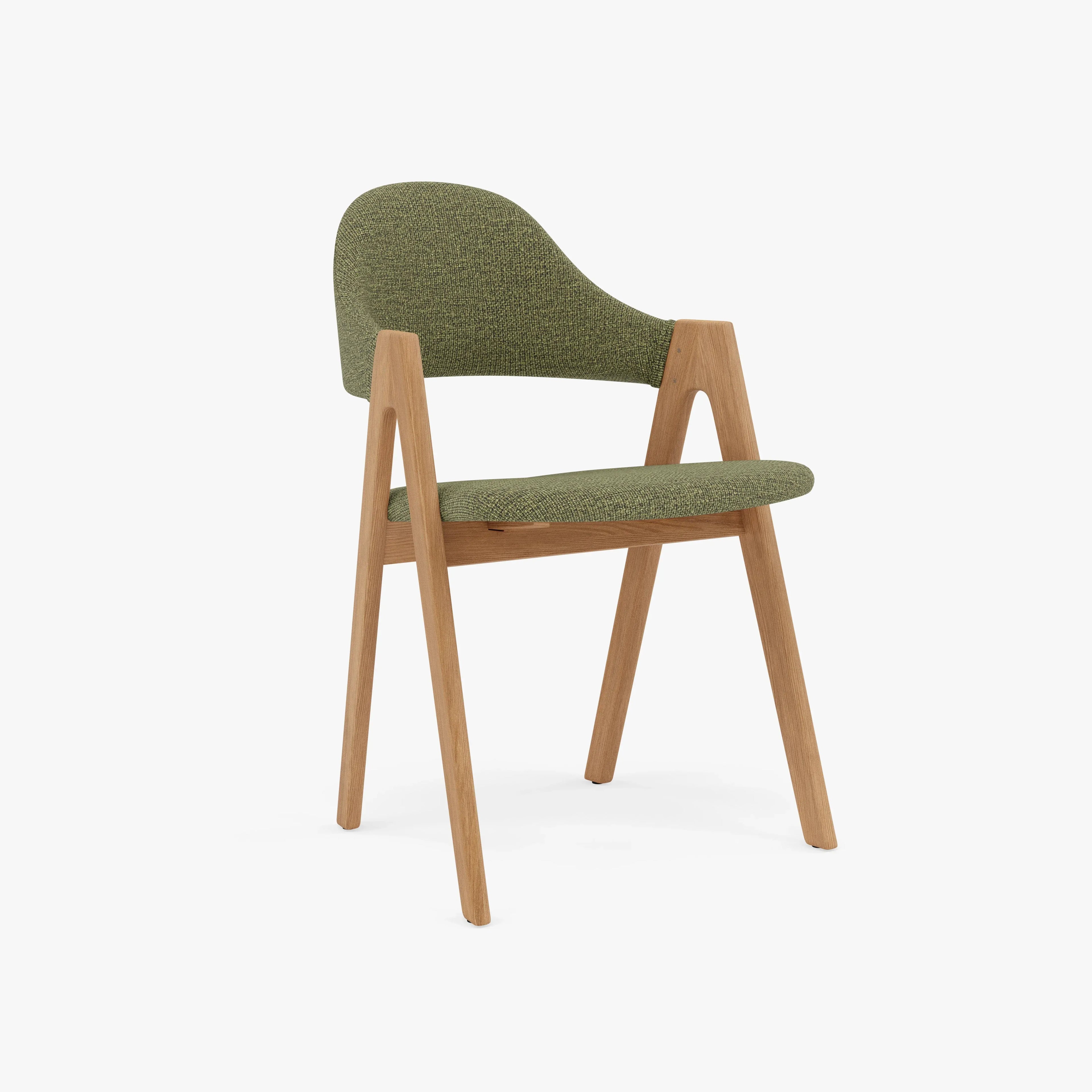 Nestor Dining Chair Sage Green Fabric Solid American Oak