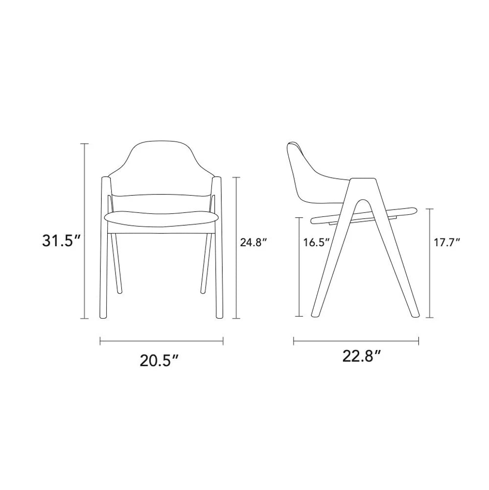 Nestor Dining Chair Sage Green Fabric Solid American Oak