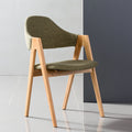 Nestor Dining Chair Sage Green Fabric Solid American Oak