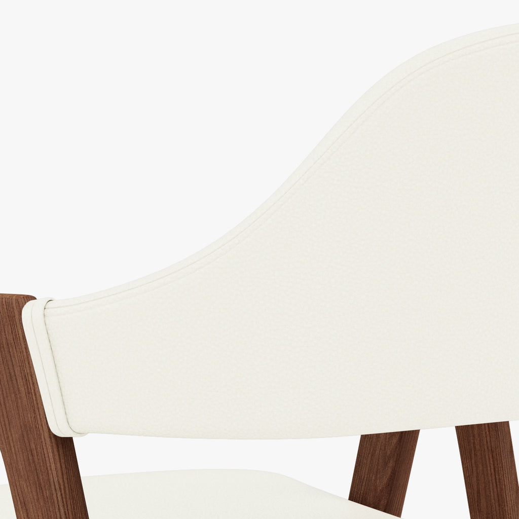 Nestor Dining Chair Cream Leather Solid American Walnut