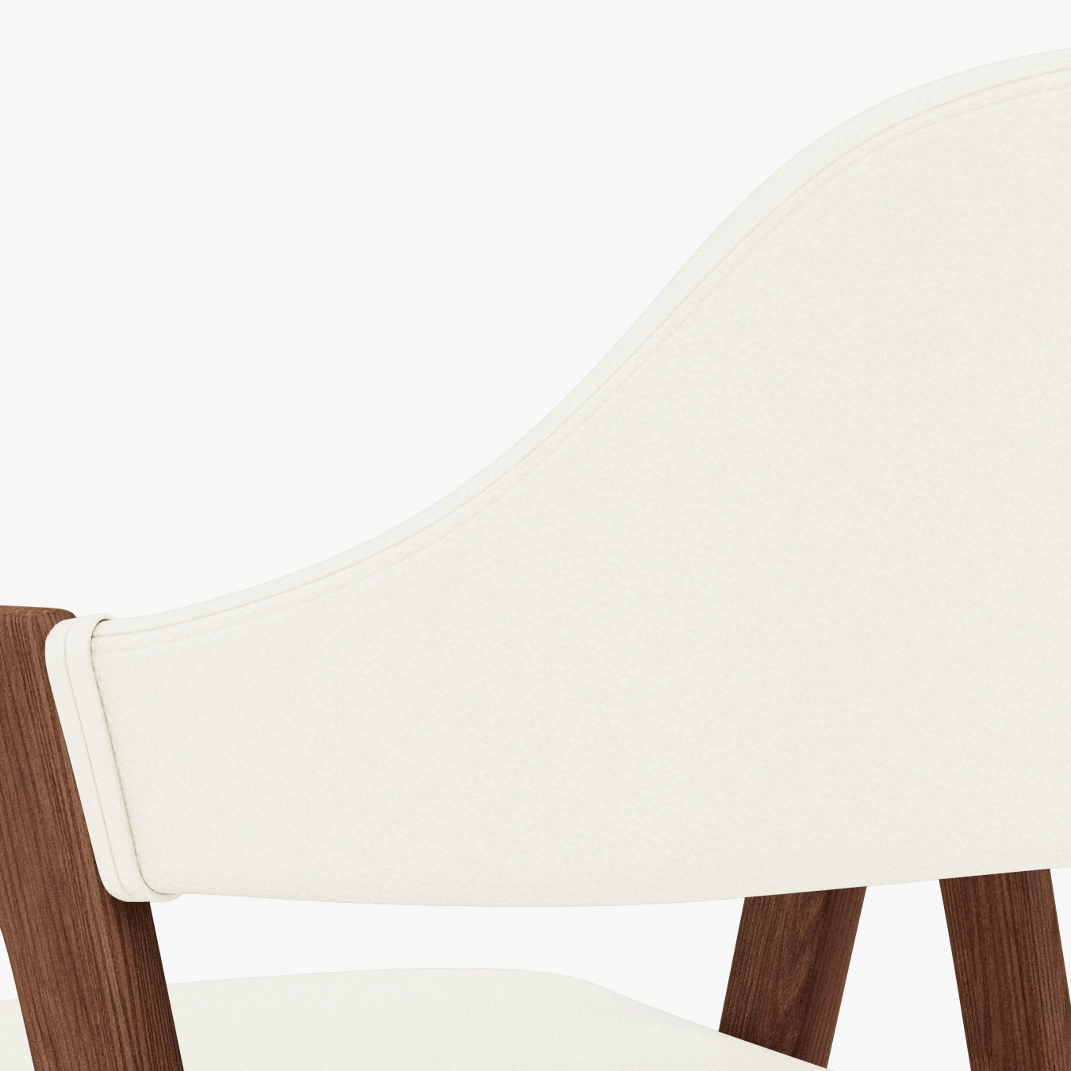Nestor Dining Chair Cream Leather Solid American Walnut