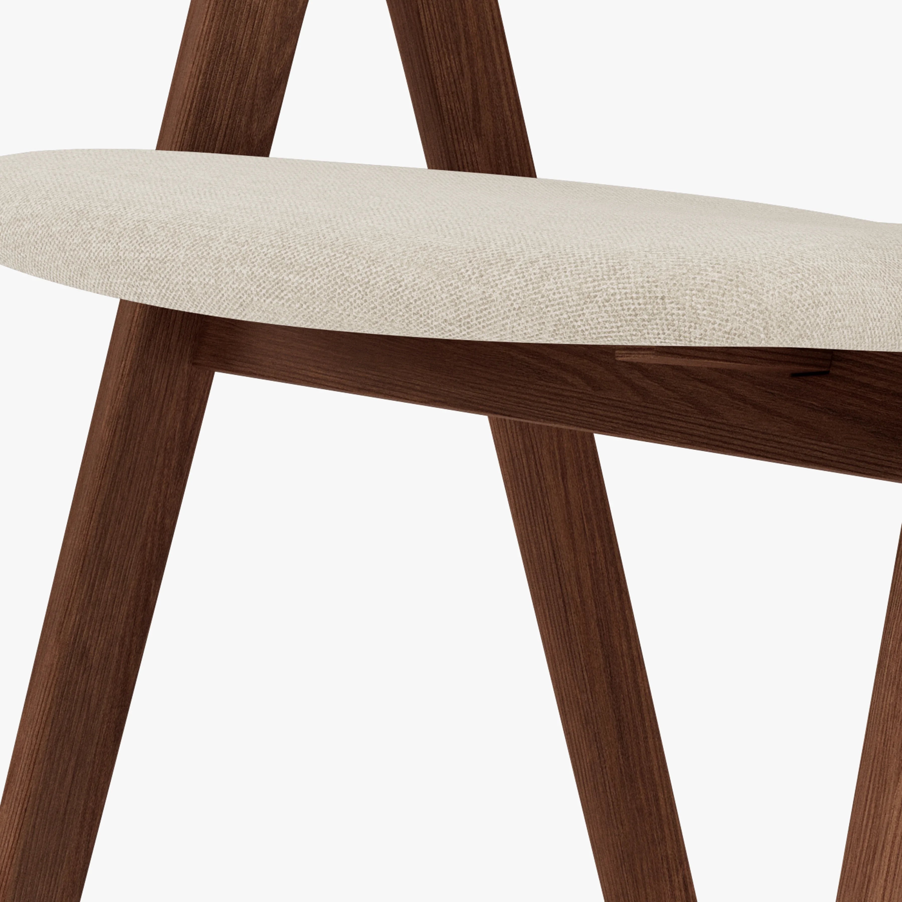 Nestor Dining Chair Oatmeal Beige Fabric Solid American Walnut