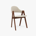 Nestor Dining Chair Oatmeal Beige Fabric Solid American Walnut