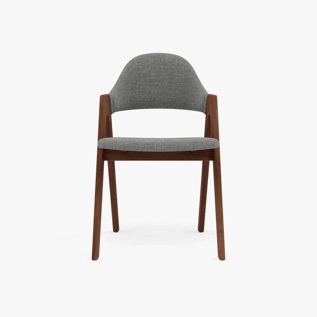 Nestor Dining Chair Pewter Gray Fabric Solid American Walnut