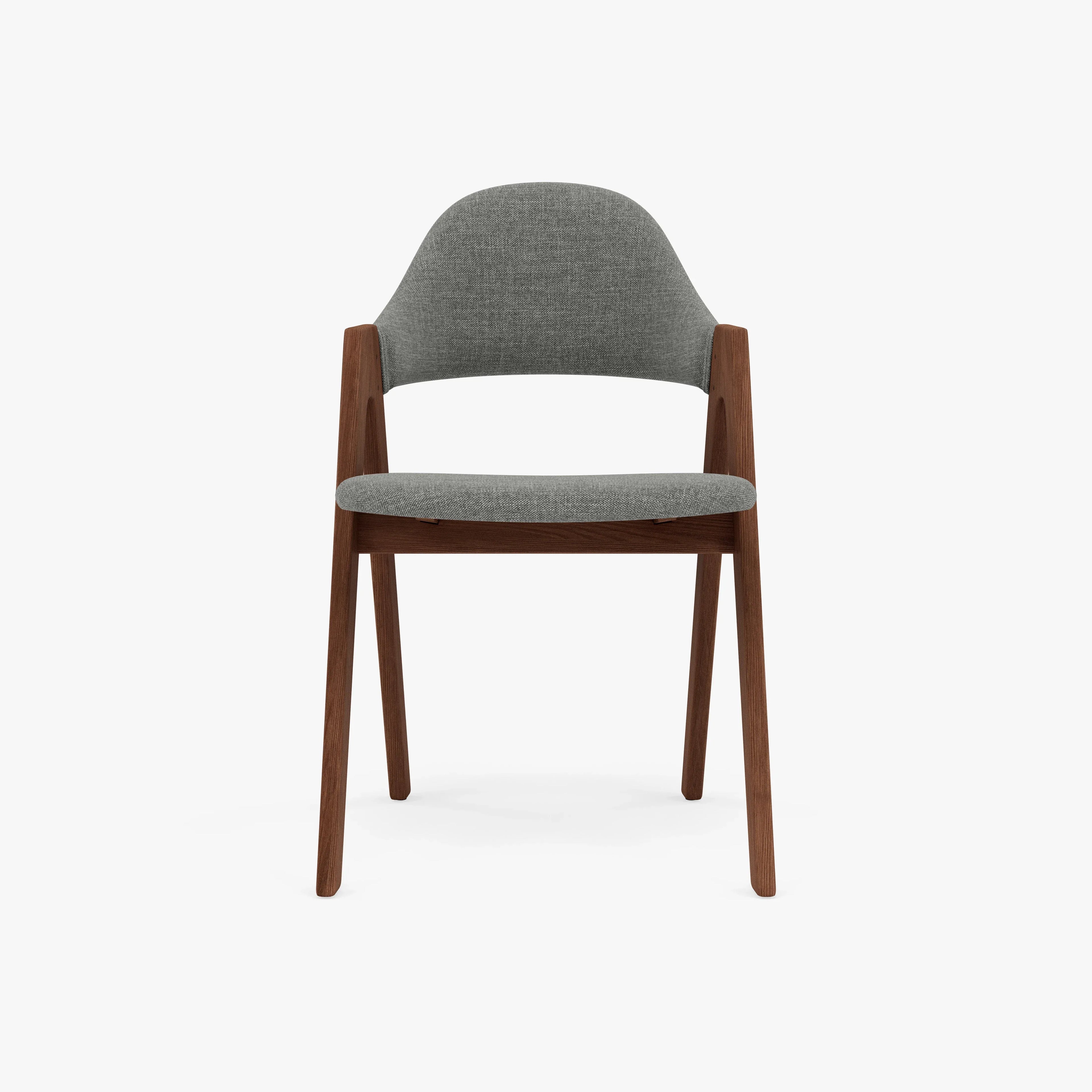 Nestor Dining Chair Pewter Gray Fabric Solid American Walnut