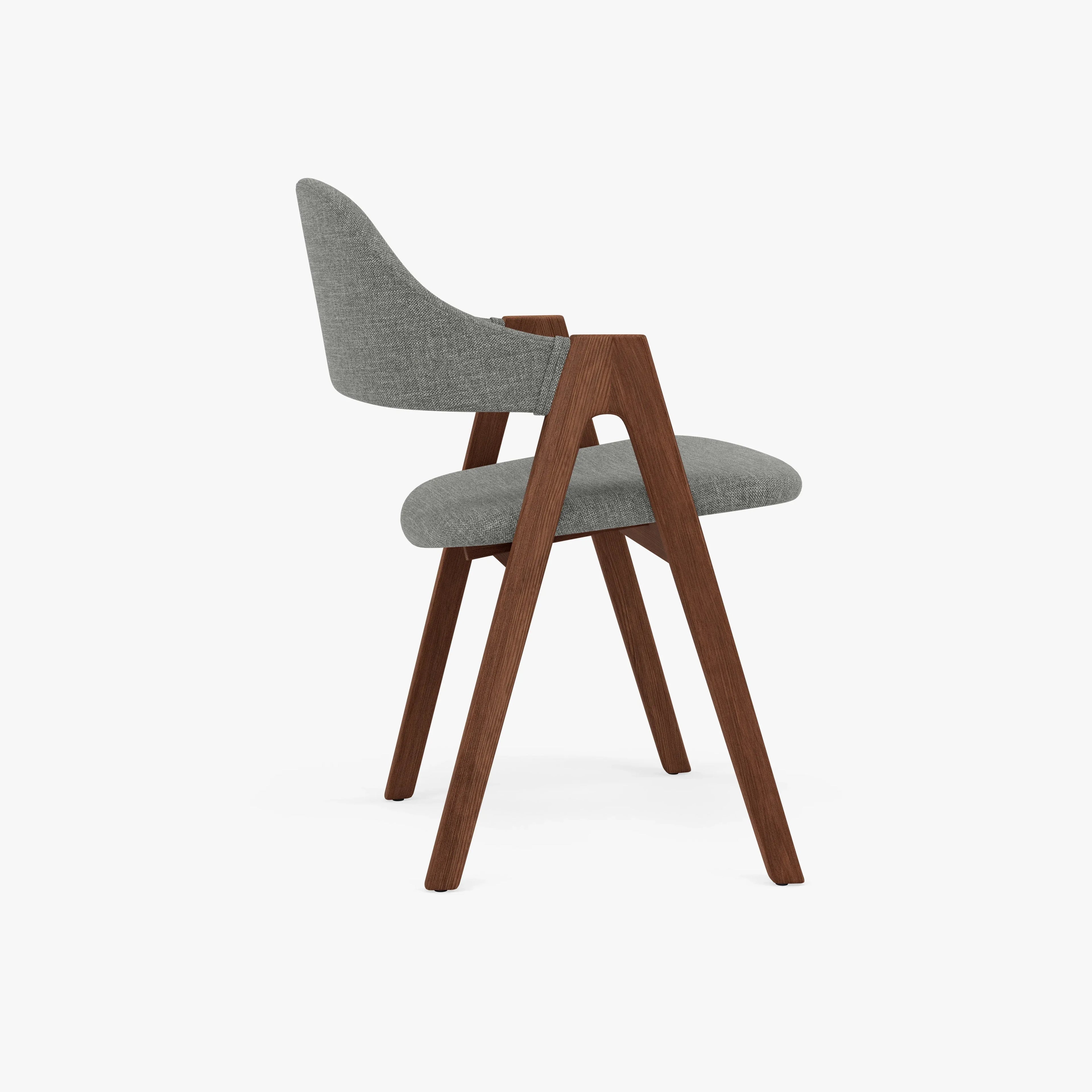 Nestor Dining Chair Pewter Gray Fabric Solid American Walnut
