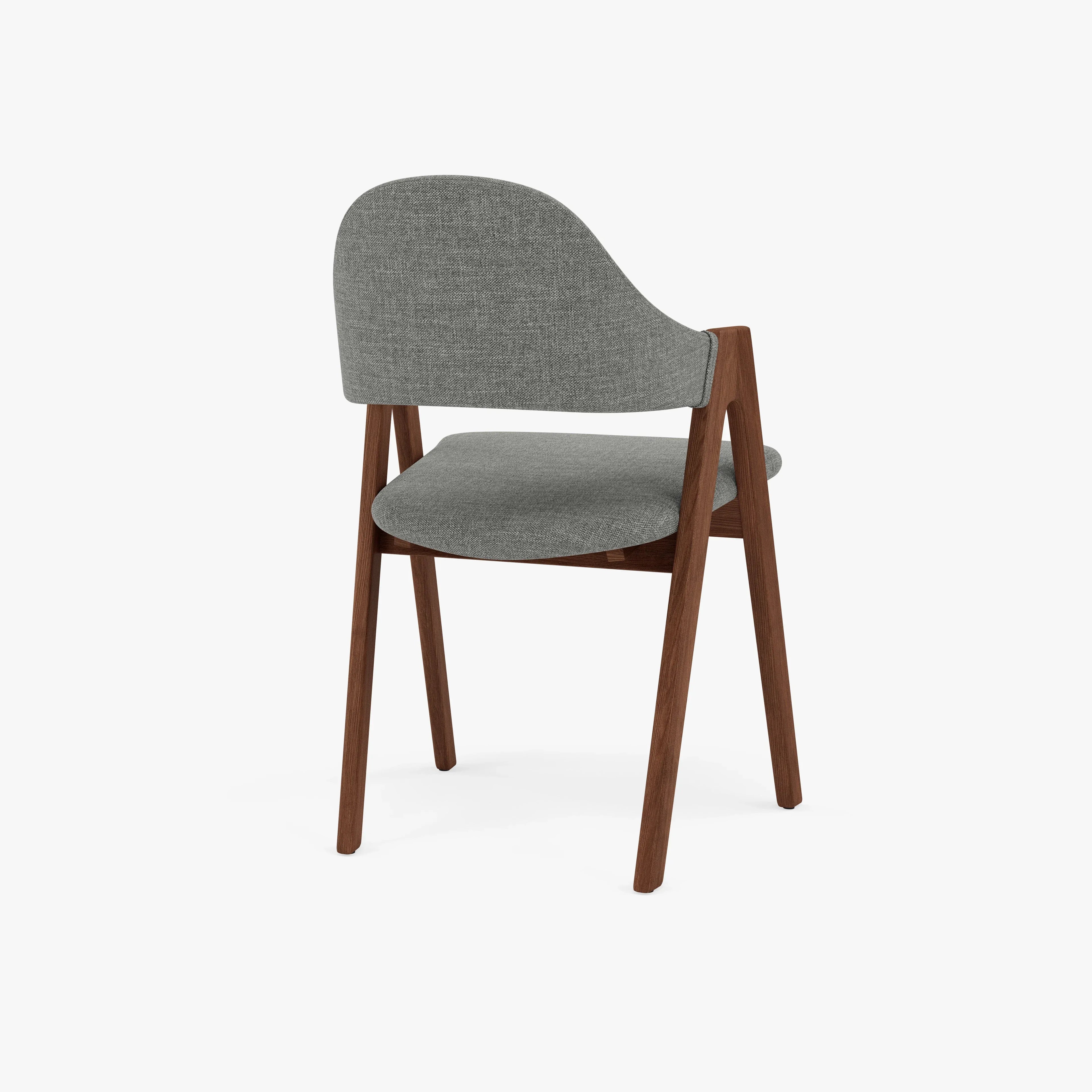 Nestor Dining Chair Pewter Gray Fabric Solid American Walnut
