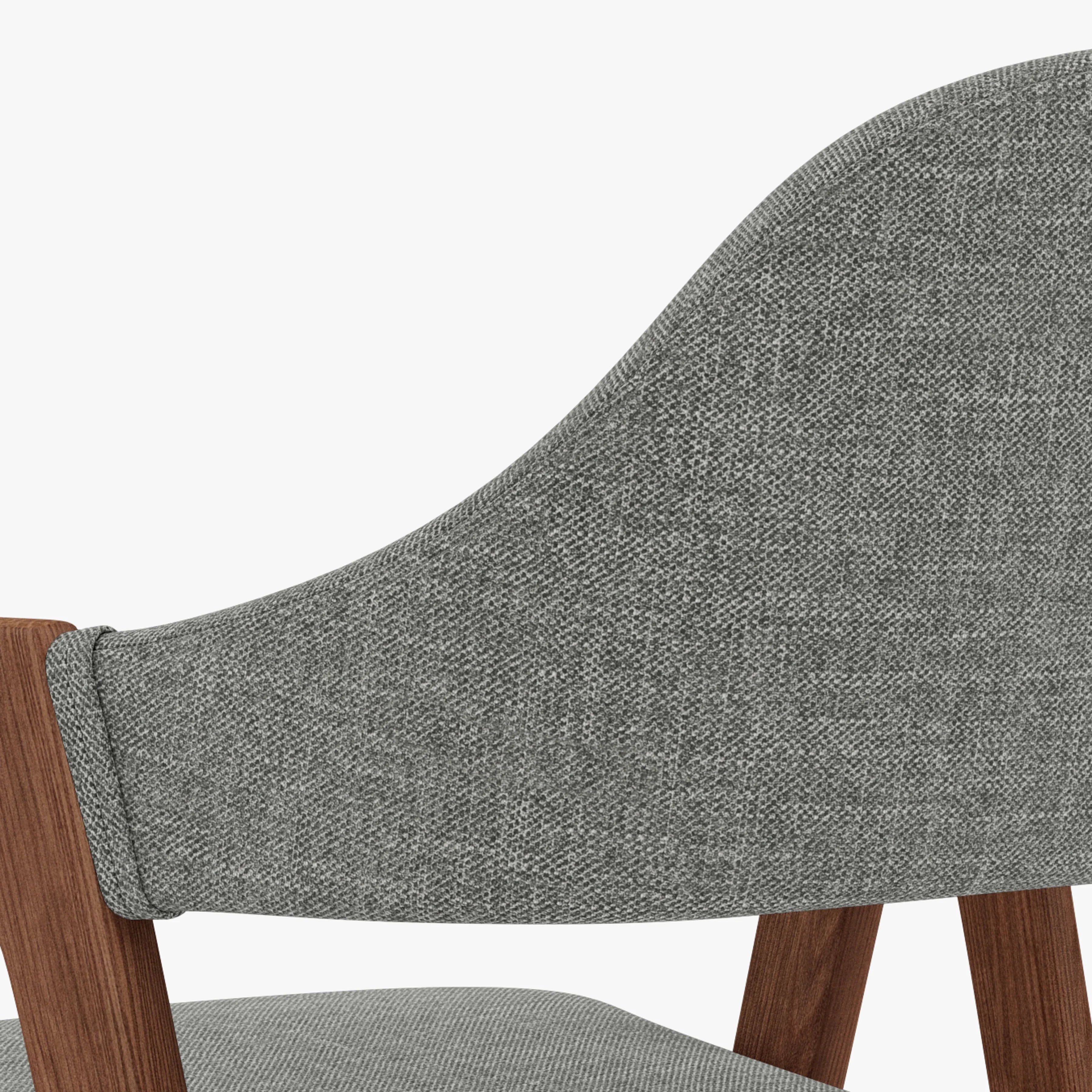 Nestor Dining Chair Pewter Gray Fabric Solid American Walnut