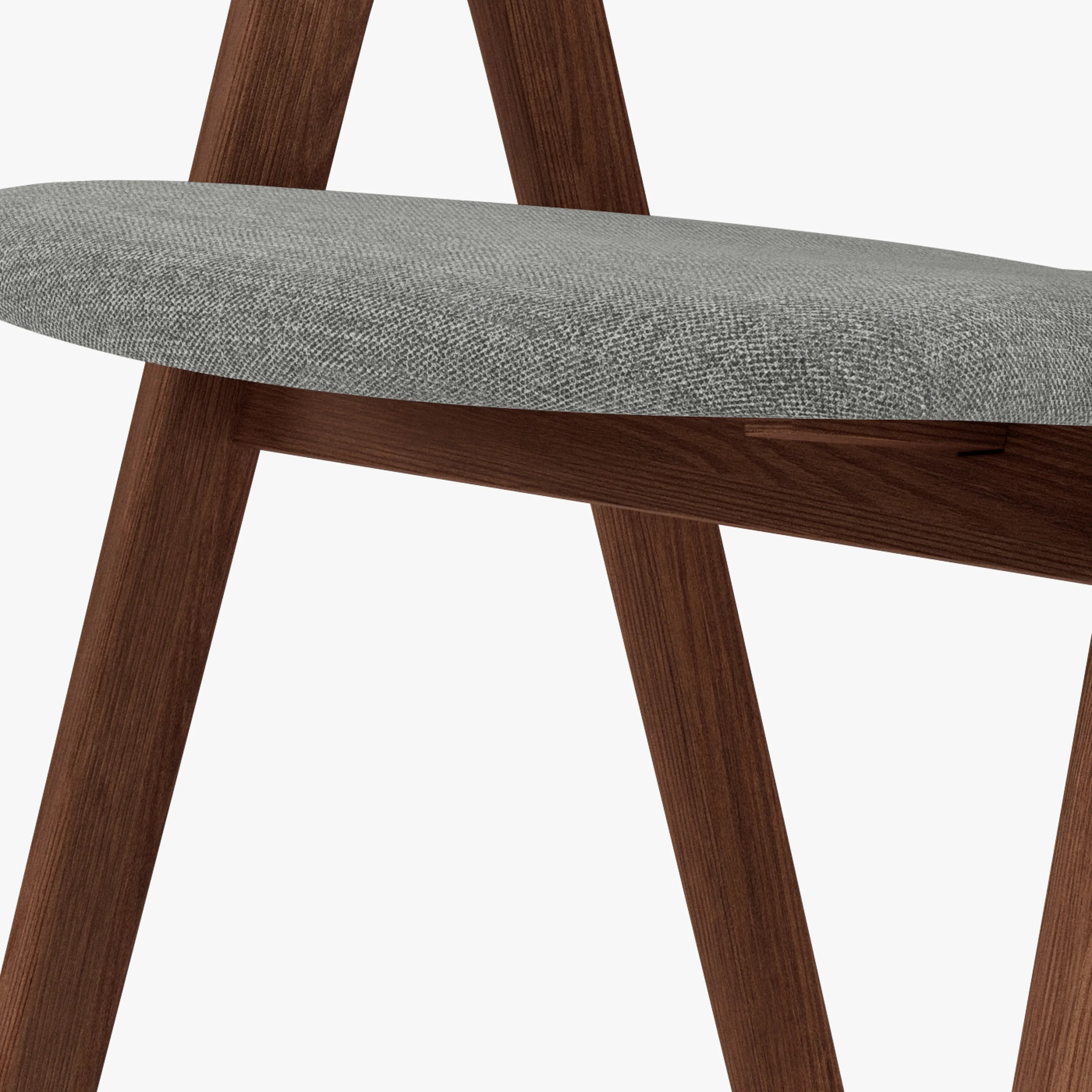 Nestor Dining Chair Pewter Gray Fabric Solid American Walnut