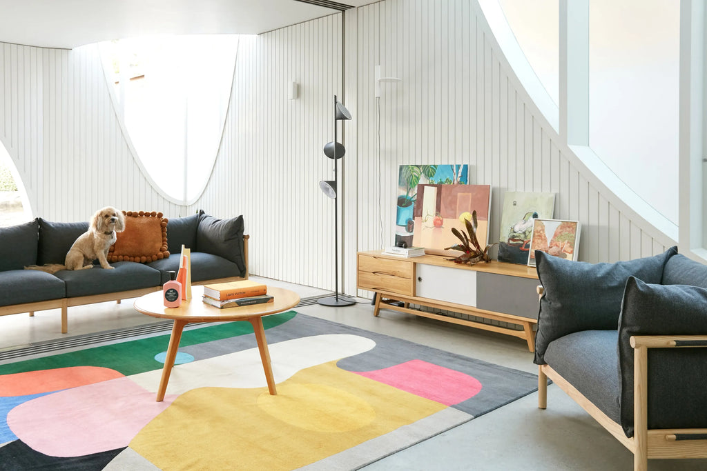 Olivia Armchair Granite Gray Fabric Solid American Oak