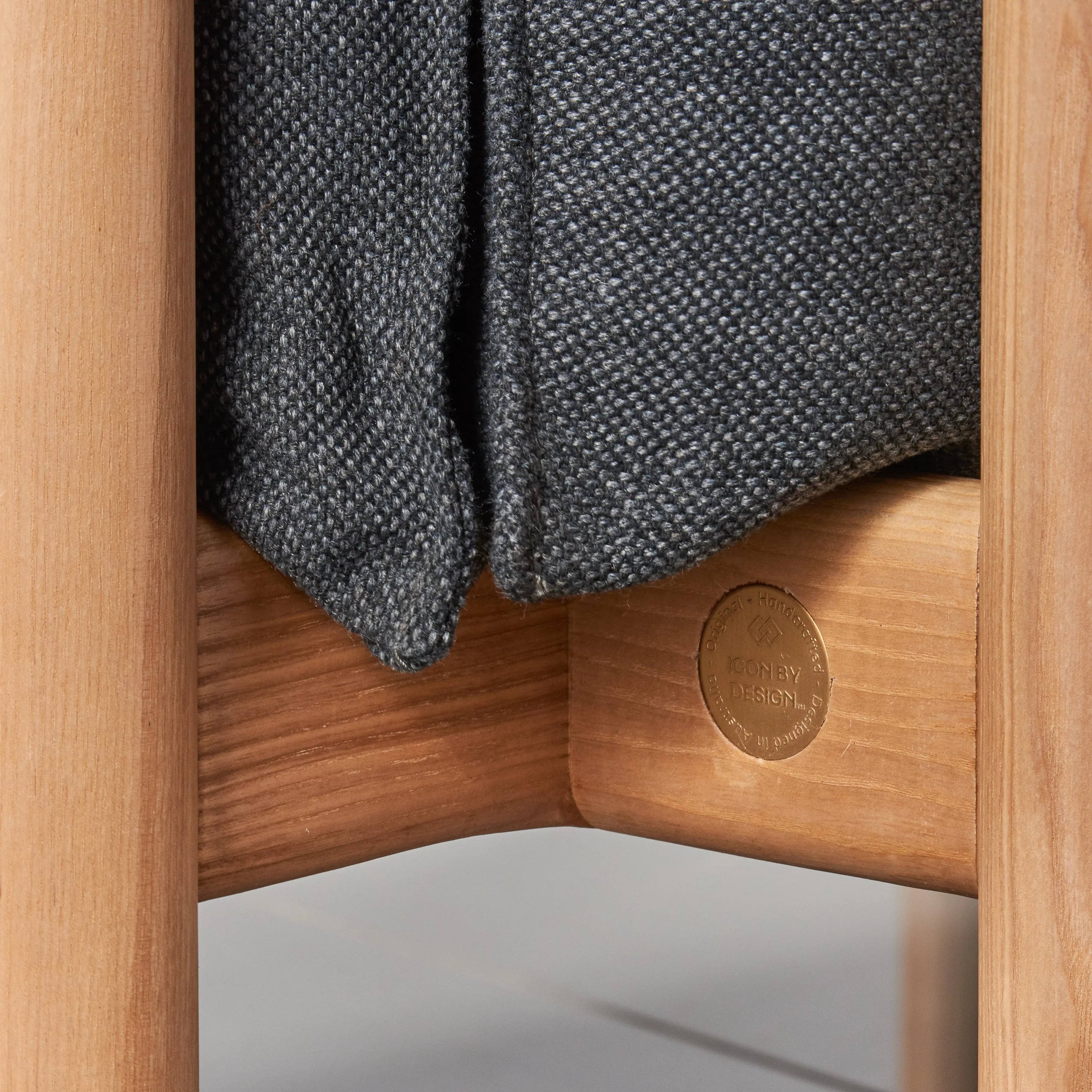 Olivia Armchair Granite Gray Fabric Solid American Oak