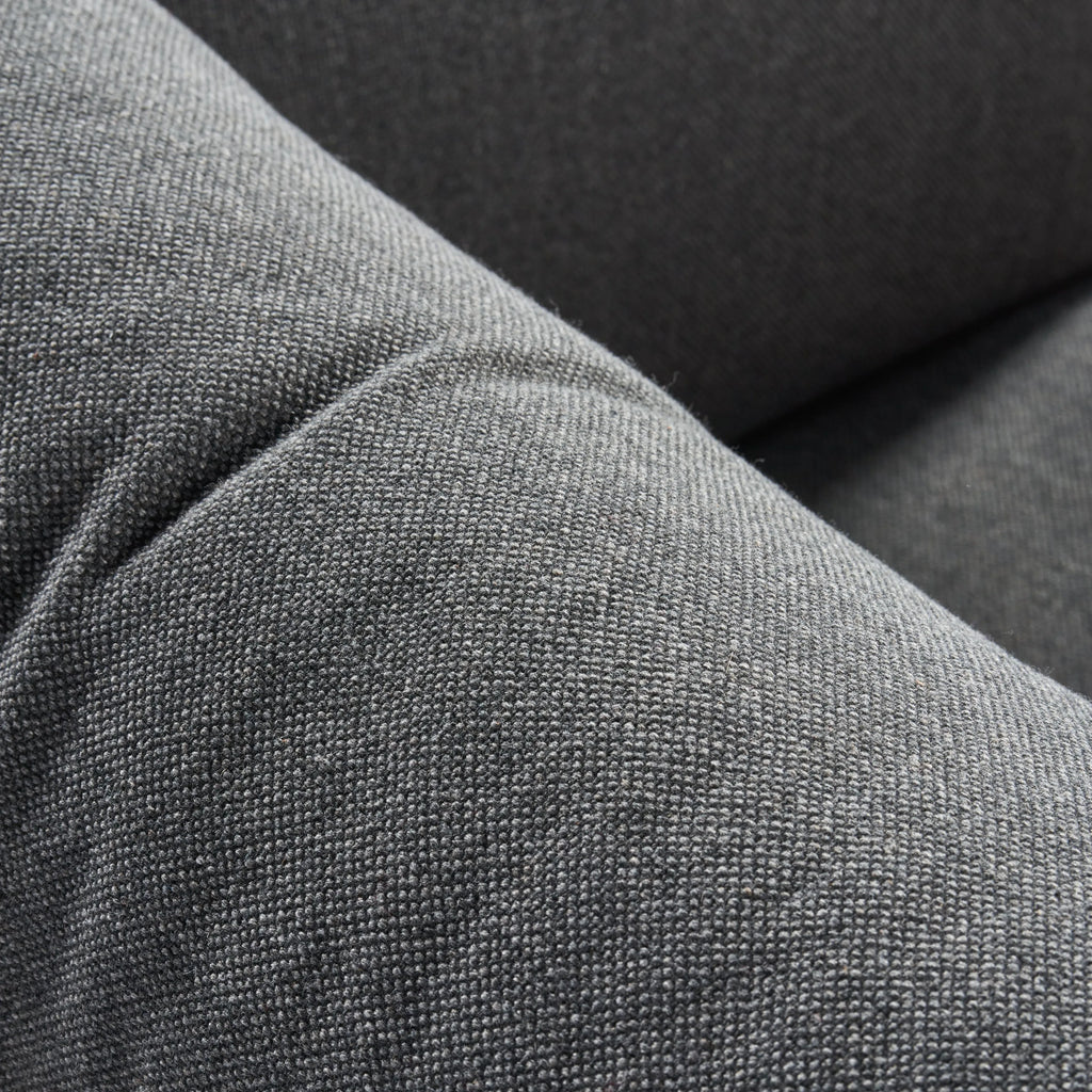 Olivia Armchair Granite Gray Fabric Solid American Oak