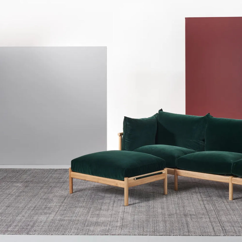 Olivia Armchair Racing Green Velvet Solid American Oak