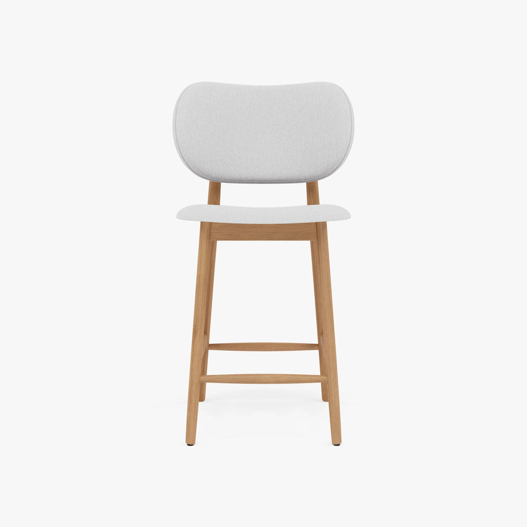 Olivia Counter Stool Dove Gray Fabric Solid American Oak