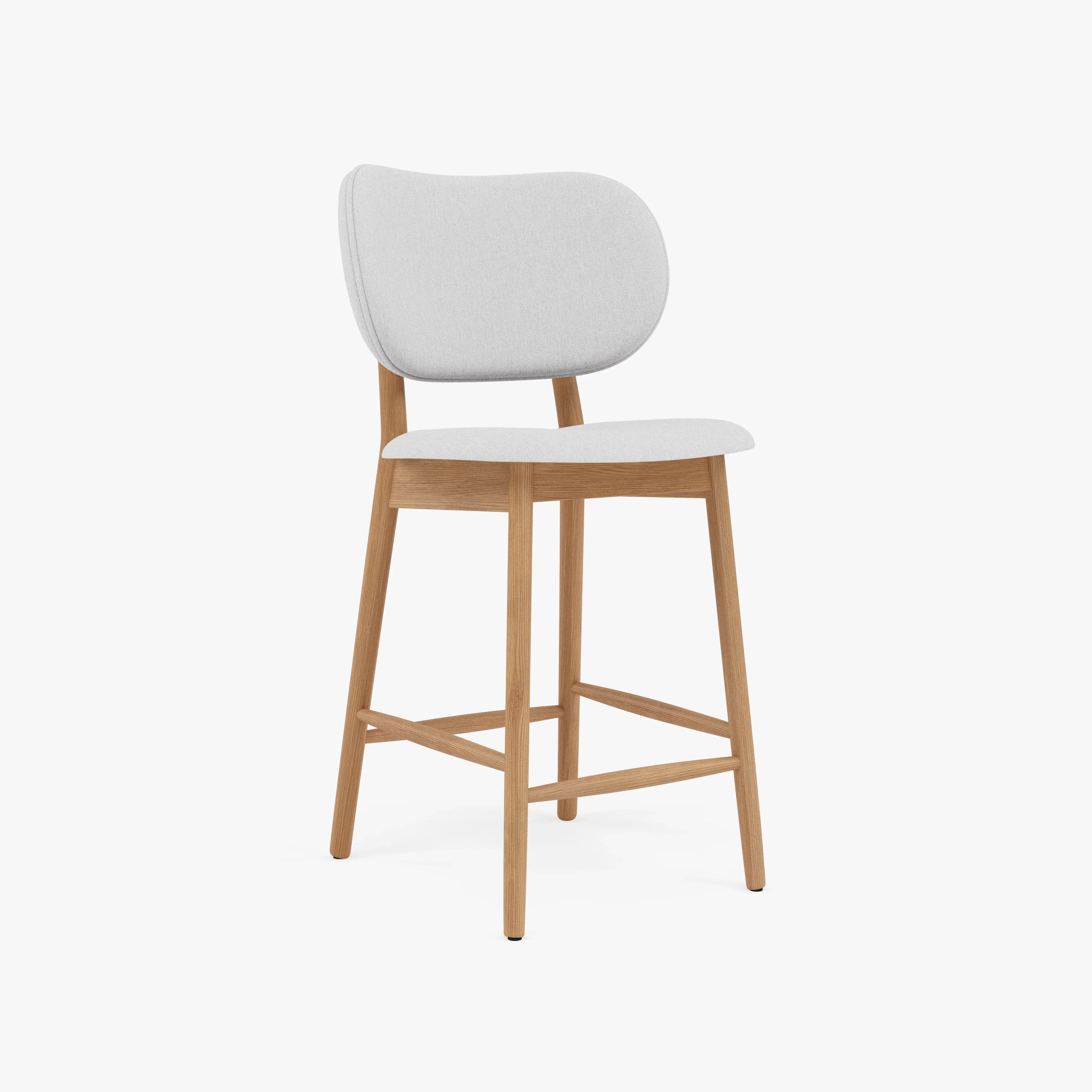 Olivia Counter Stool Dove Gray Fabric Solid American Oak