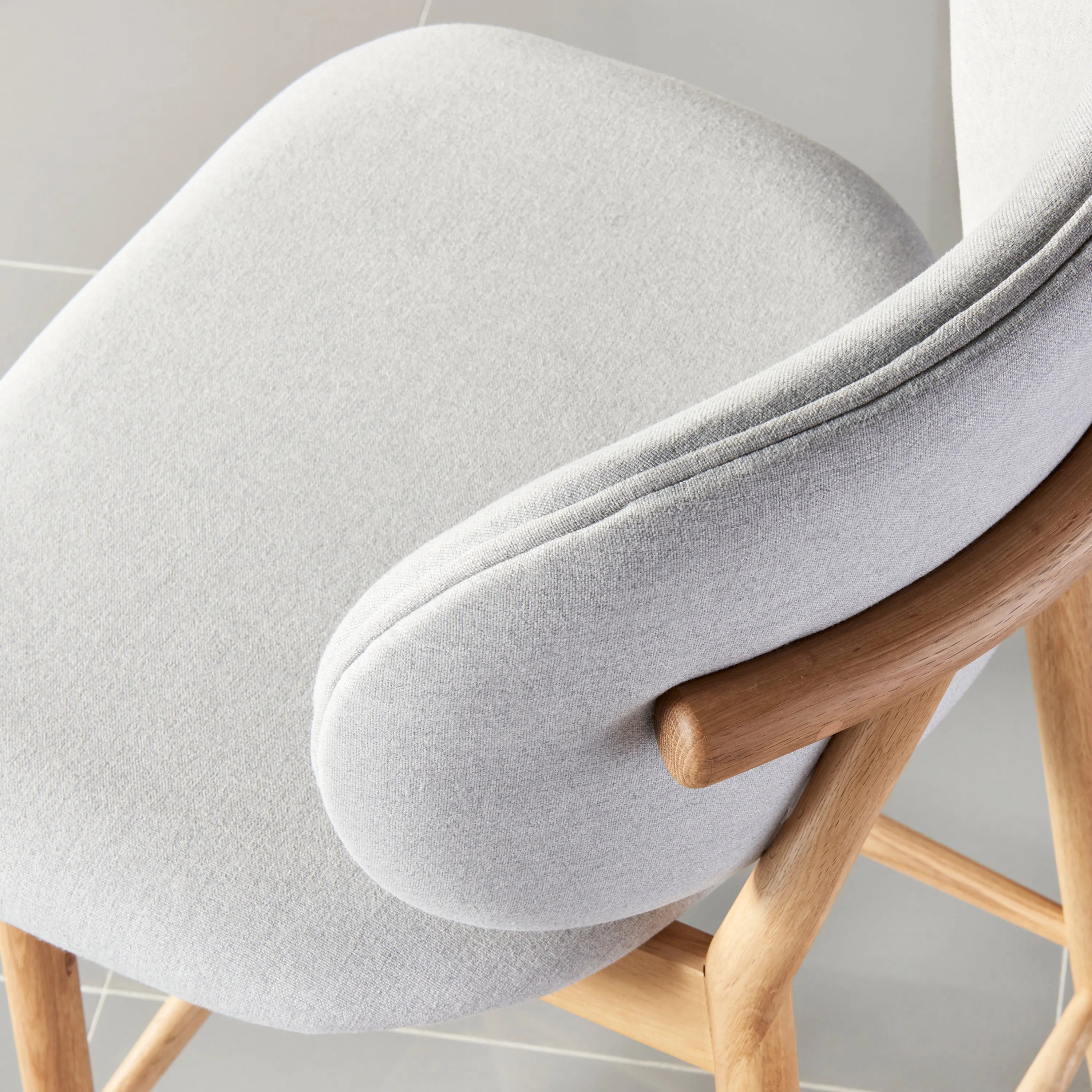 Olivia Counter Stool Dove Gray Fabric Solid American Oak