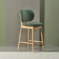 Olivia Counter Stool Forest Green Fabric Solid American Oak
