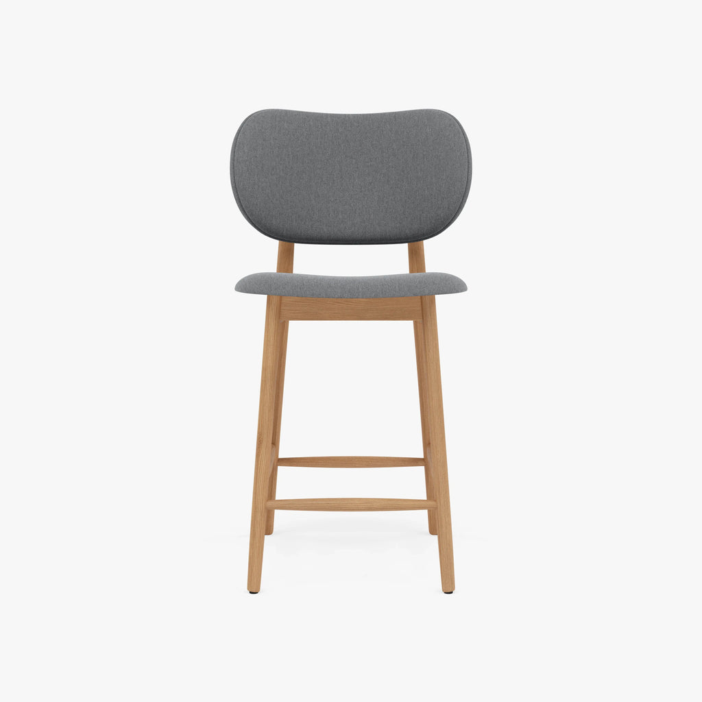 Olivia Counter Stool Graphite Gray Fabric Solid American Oak