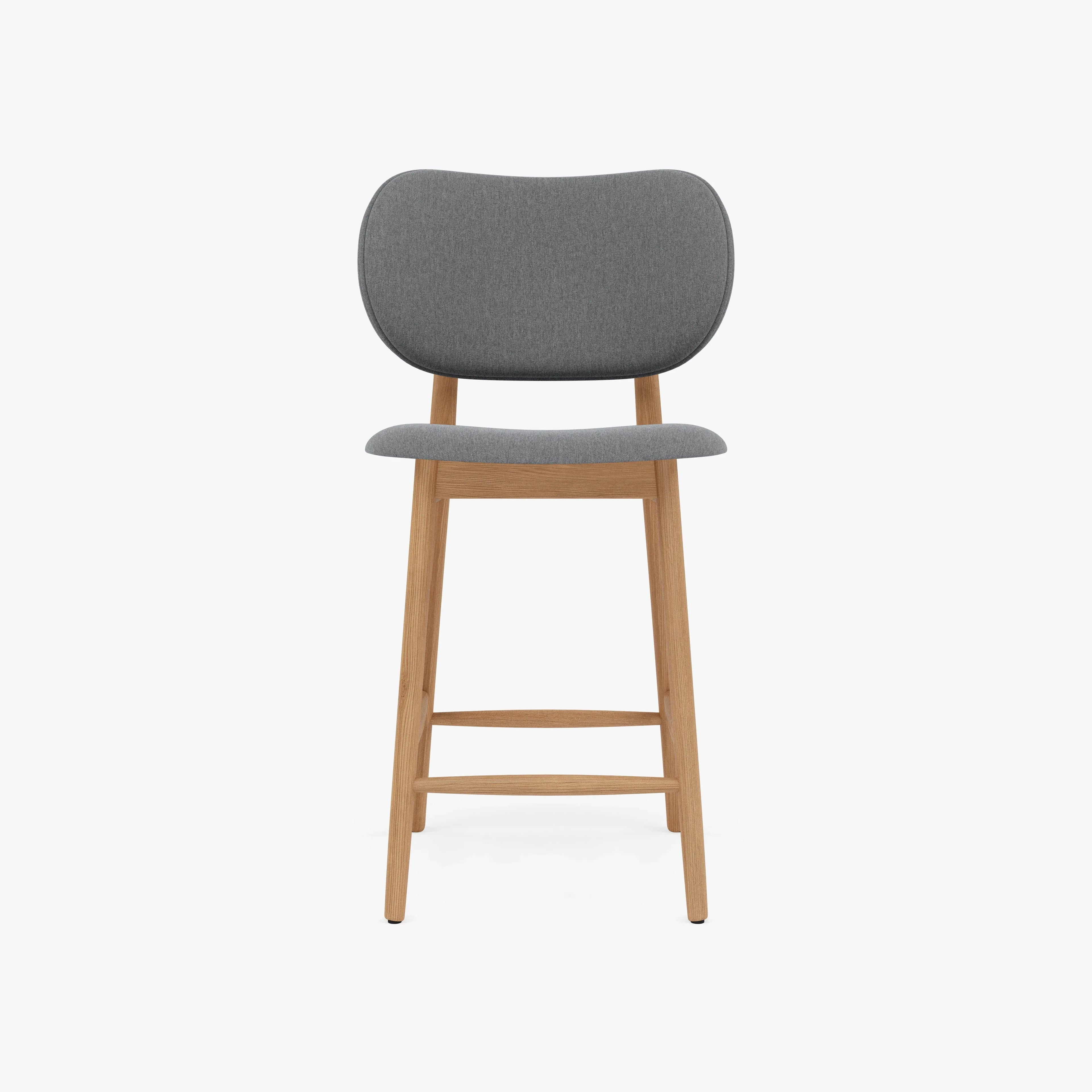 Olivia Counter Stool Graphite Gray Fabric Solid American Oak