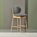 Olivia Counter Stool Graphite Gray Fabric Solid American Oak