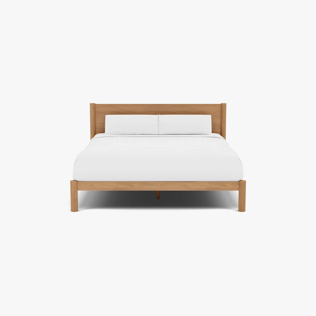 Olivia Bed Frame Column Headboard King Solid American Oak