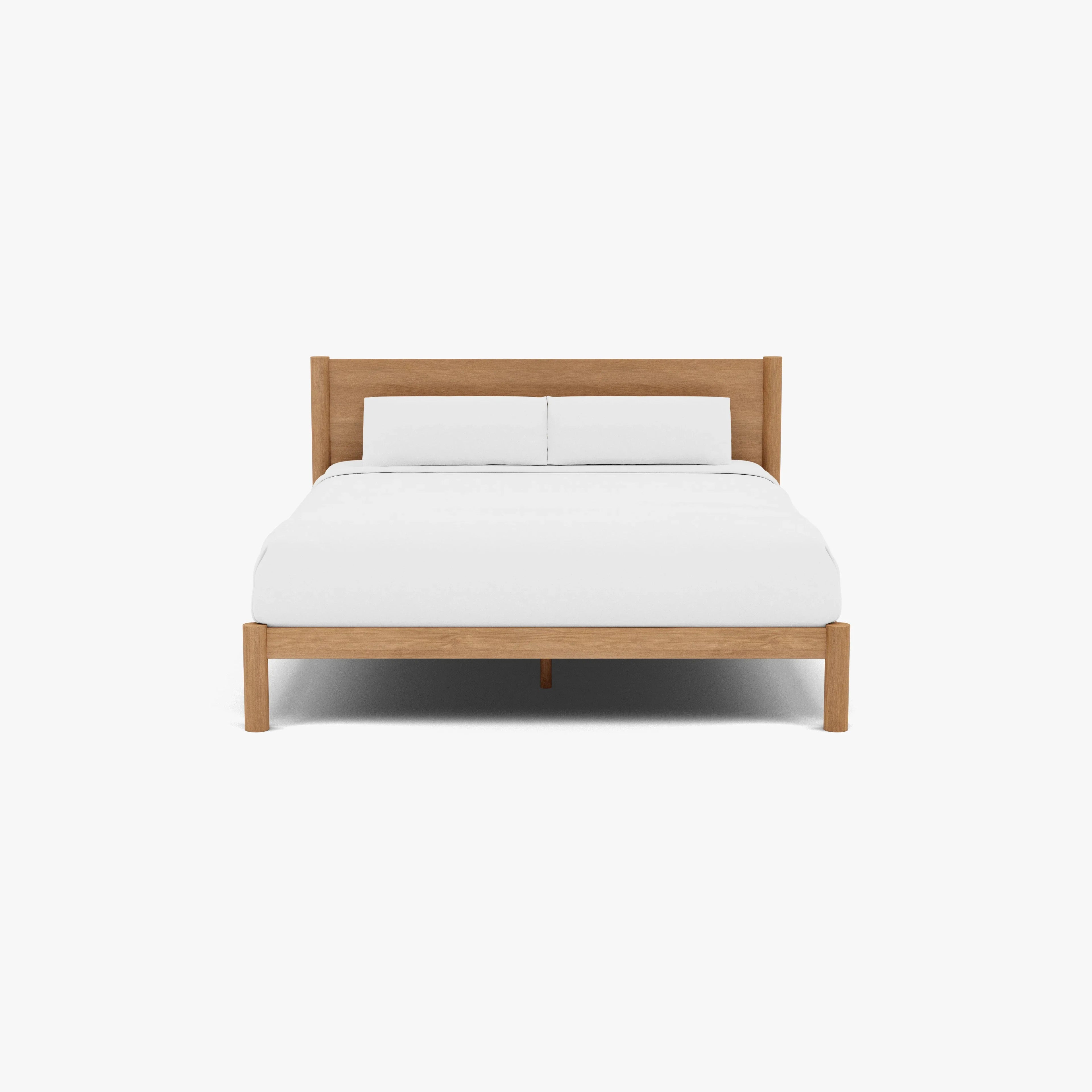 Olivia Bed Frame Column Headboard King Solid American Oak