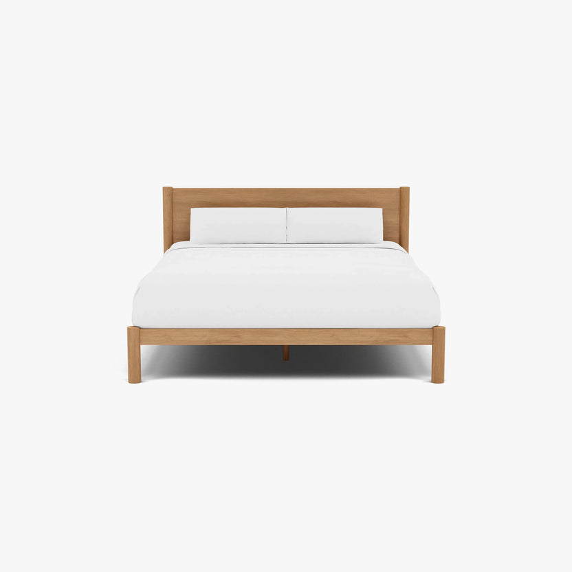 Olivia Bed Frame Column Headboard King Solid American Oak