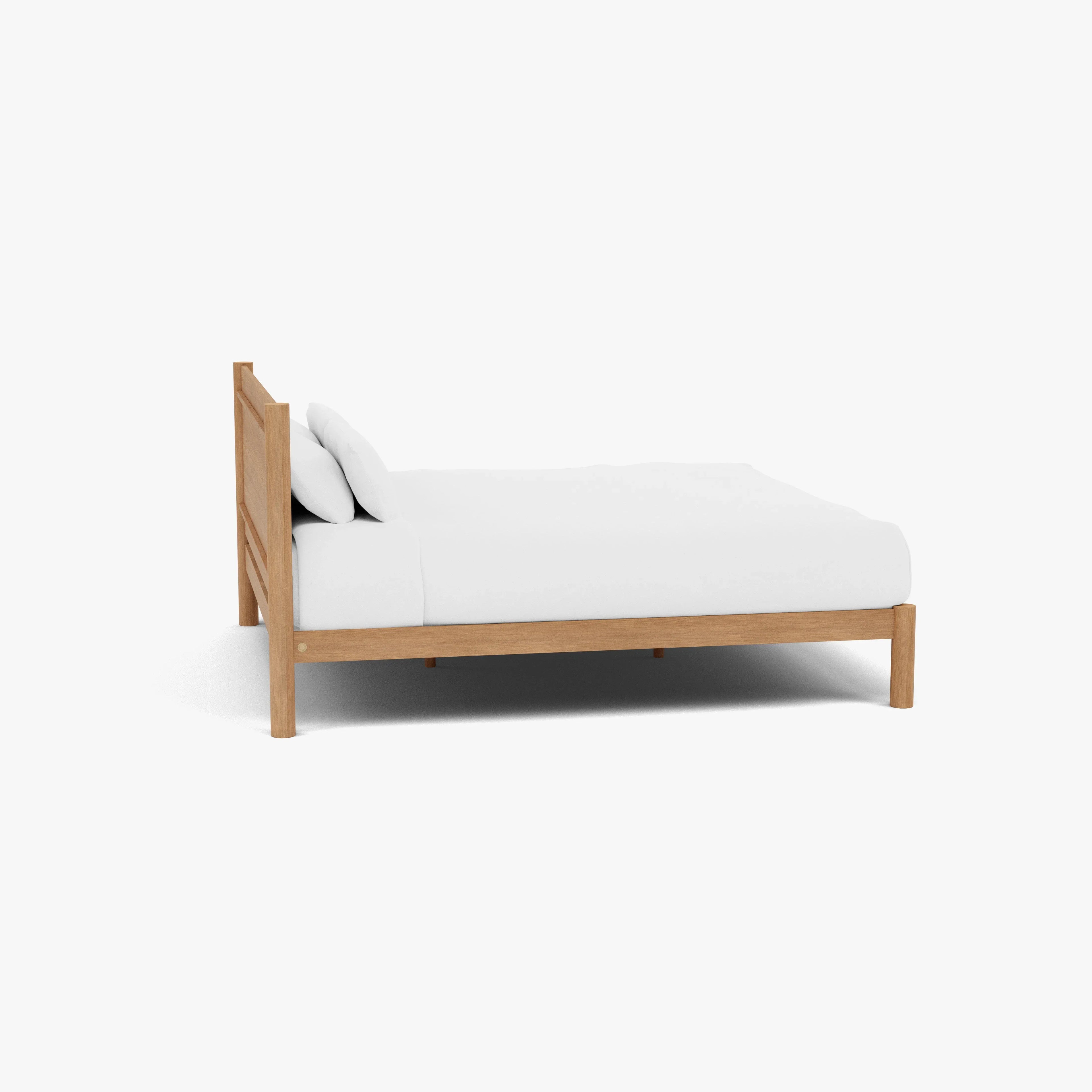 Olivia Bed Frame Column Headboard King Solid American Oak
