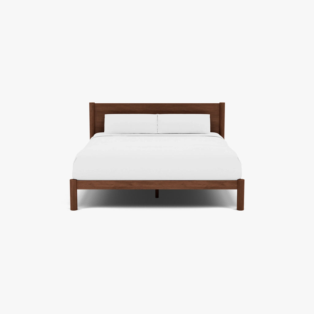 Olivia Bed Frame Column Headboard King Solid American Walnut