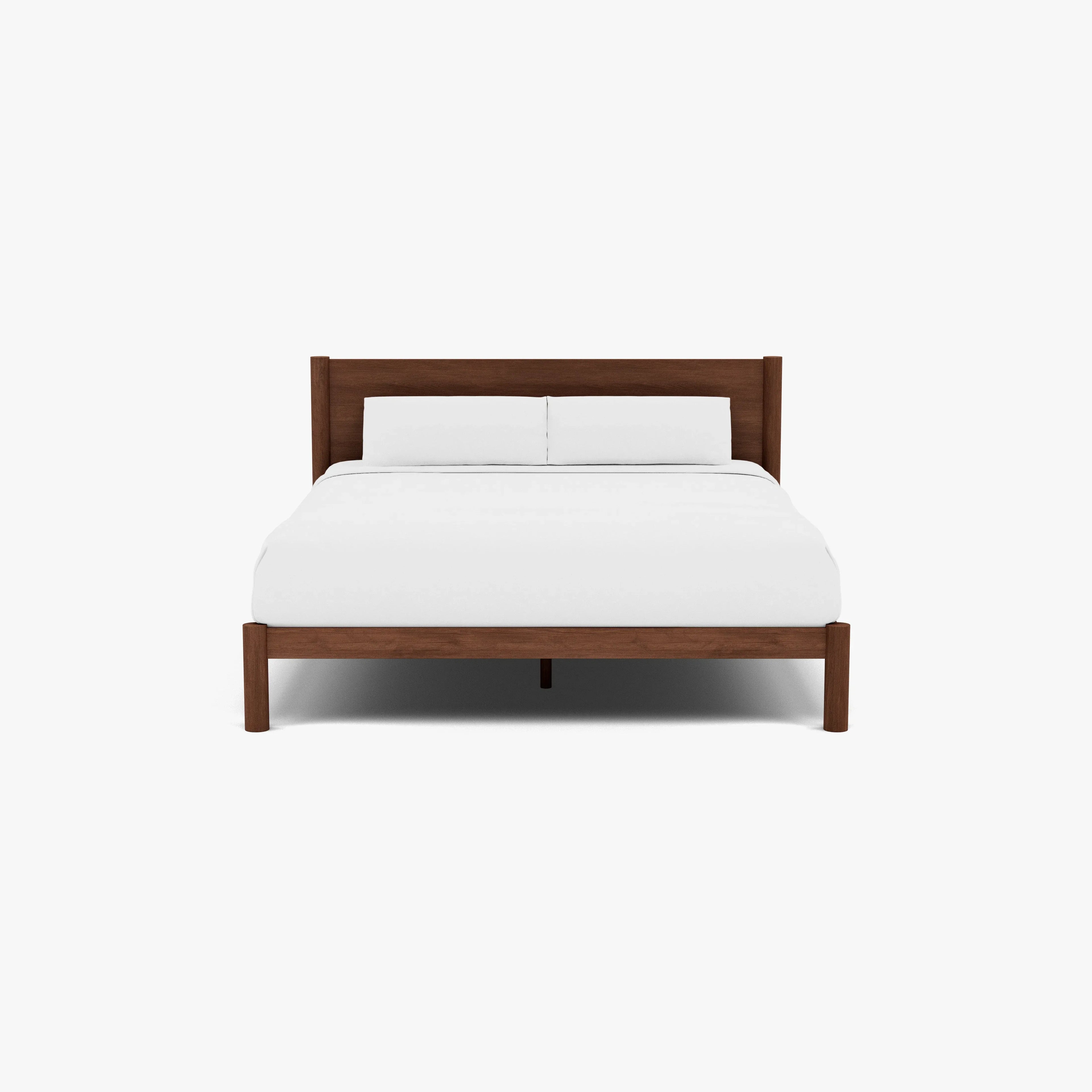 Olivia Bed Frame Column Headboard King Solid American Walnut
