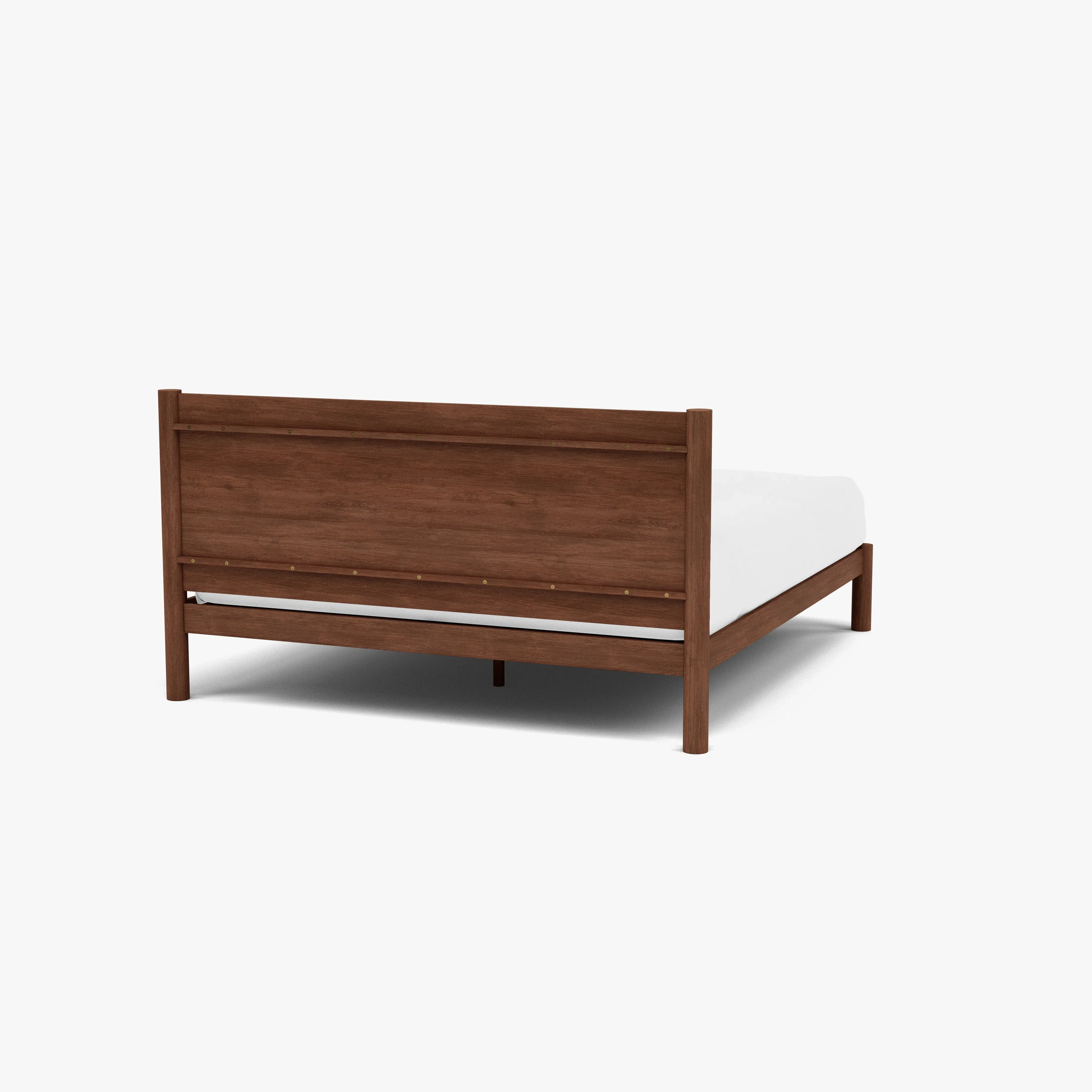 Olivia Bed Frame Column Headboard King Solid American Walnut