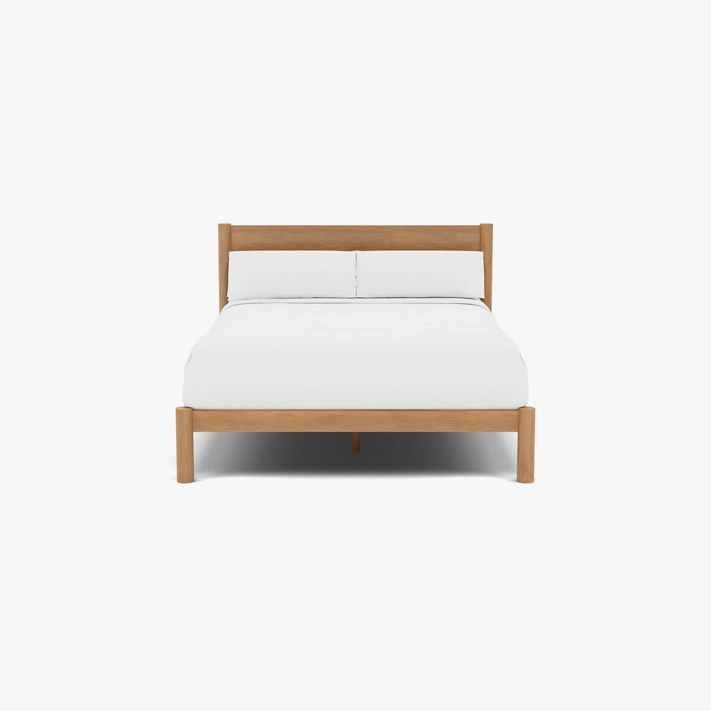 Olivia Bed Frame Column Headboard Queen Solid American Oak
