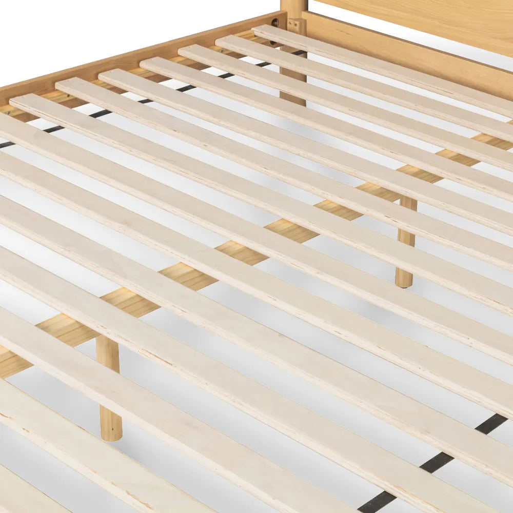 Olivia Bed Frame Column Headboard Queen Solid American Oak